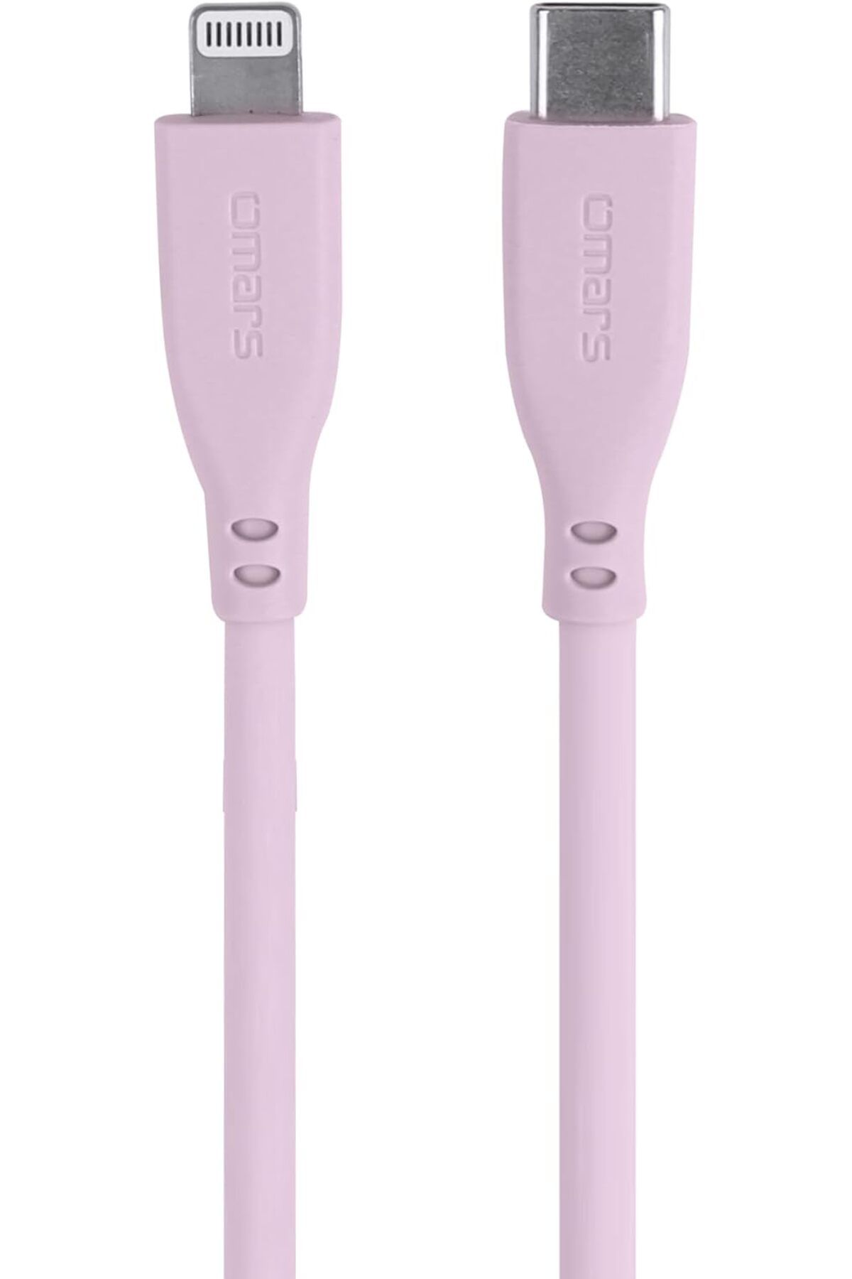 Mu Art Ahşap Mrt USB-C to MFI Lightning iPhone Silikon PD Hızlı Şarj Kablosu Pembe Art 871301