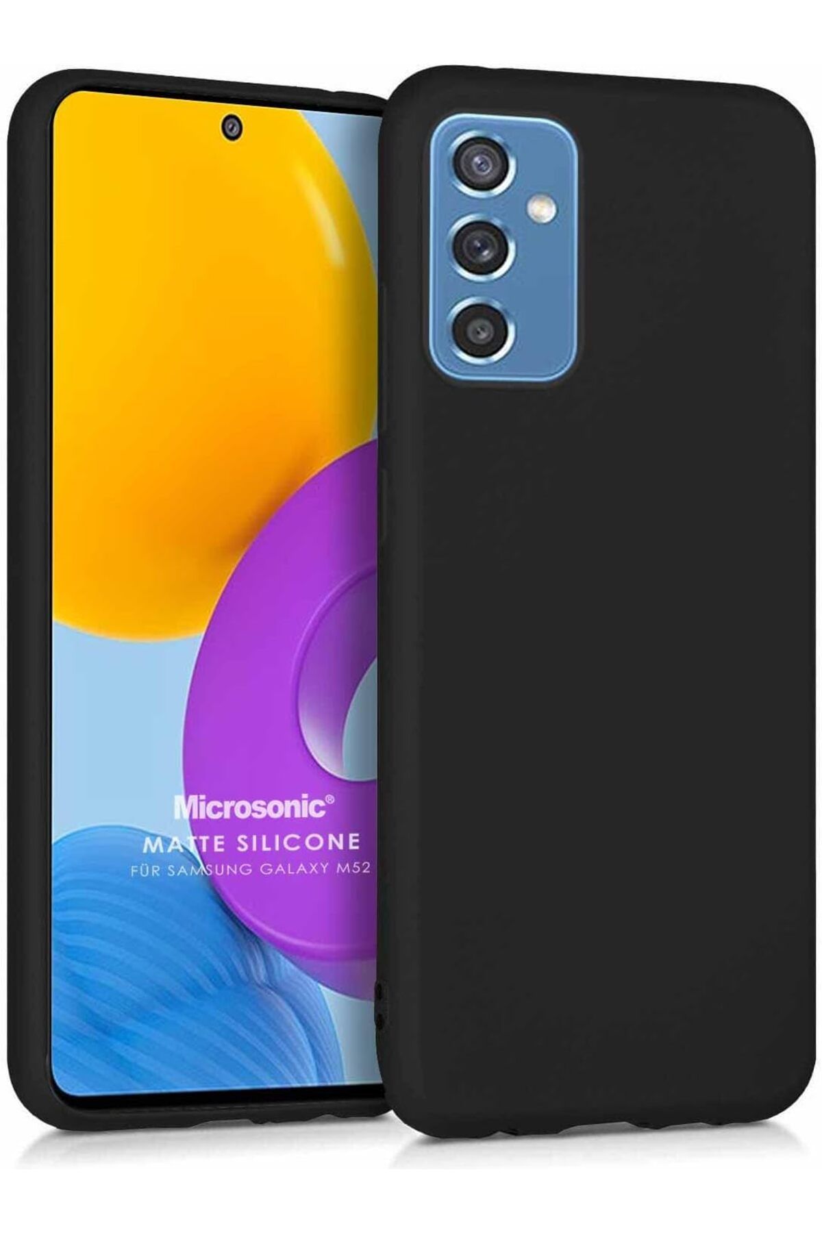 STOREMAX Matte Silicone Galaxy M52 için Kılıf Siyah [Galaxy M52 ile Uyumlu Kılıf - Siyah] TrendBazaar
