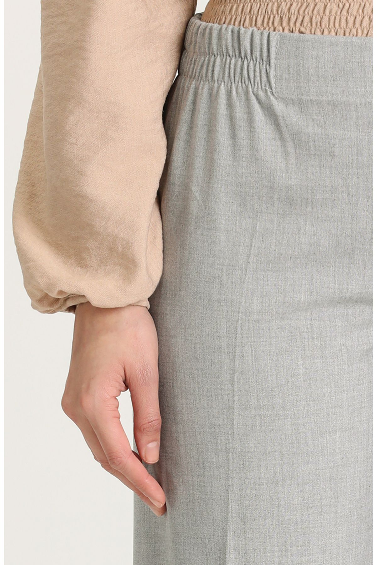 sefamerve-1983C-03 Model Gray Elastic Waist Trousers 3