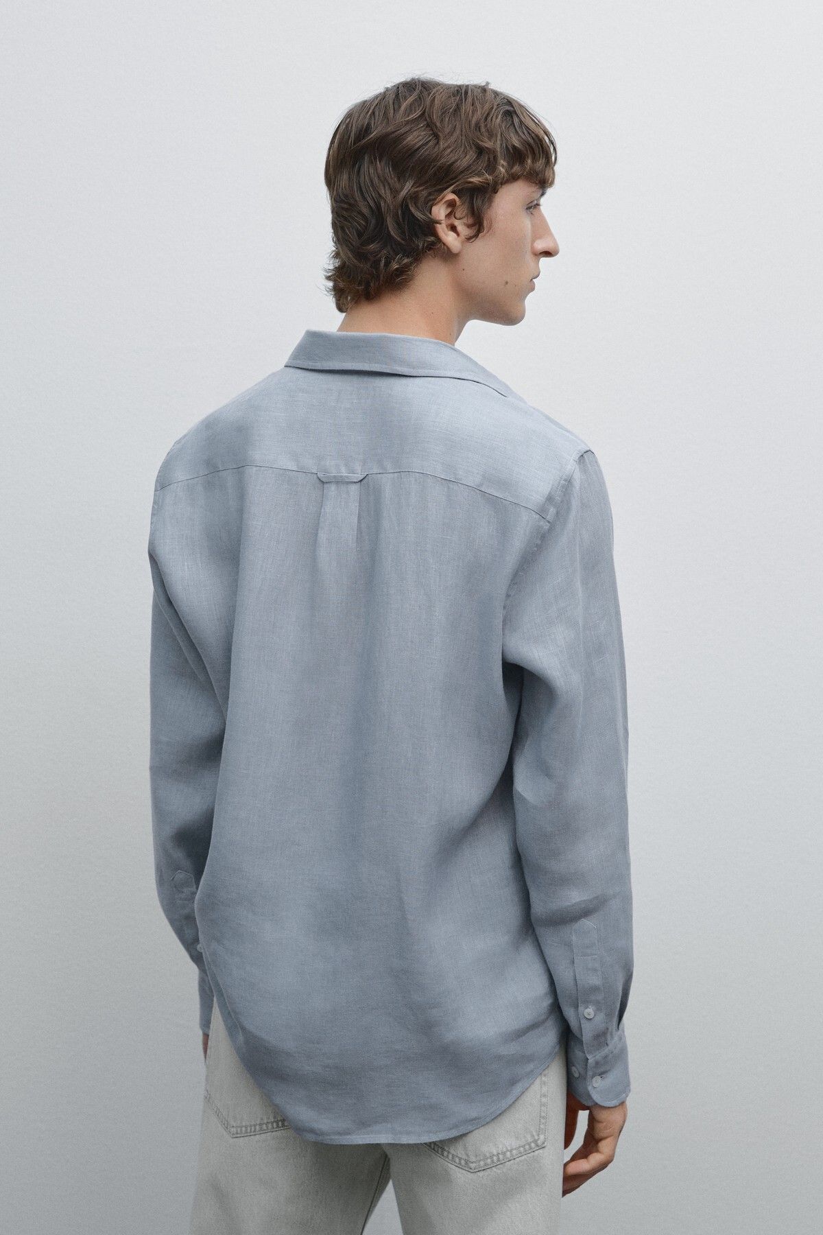 %100 keten regular fit gömlek - 4