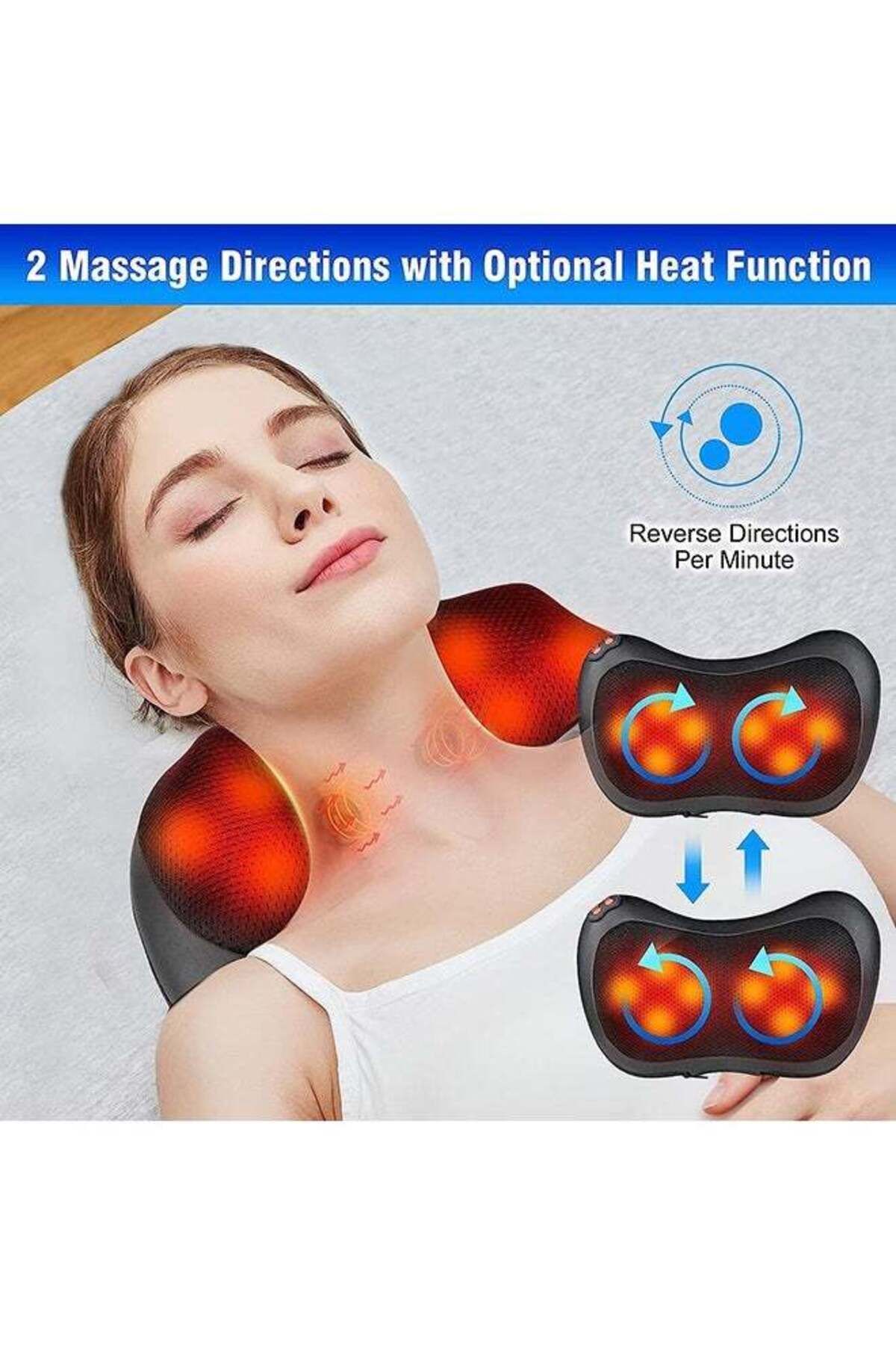 Saharaz-Massager with Heat,3 Speeds & Timer, 15 Minutes Automatic Shut-Off Protection,2 Adapters Included 5