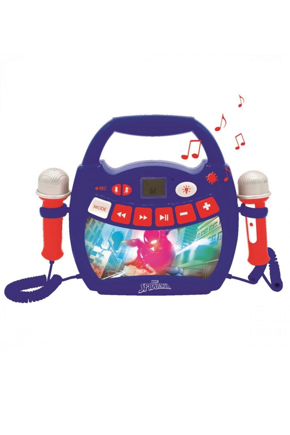 SPIDERMAN-Portable Karaoke Machine with 2 Spiderman Microphones 3