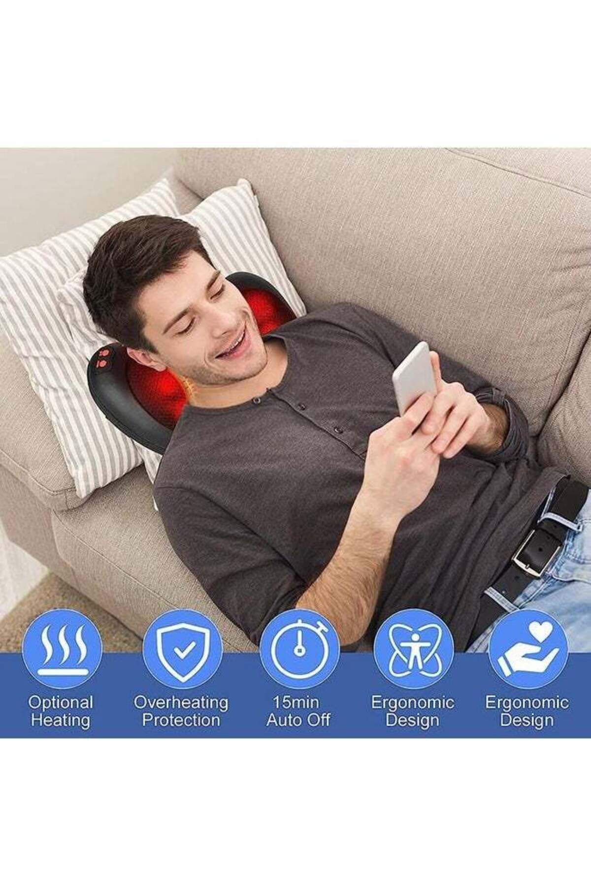 Saharaz-Massager with Heat,3 Speeds & Timer, 15 Minutes Automatic Shut-Off Protection,2 Adapters Included 2