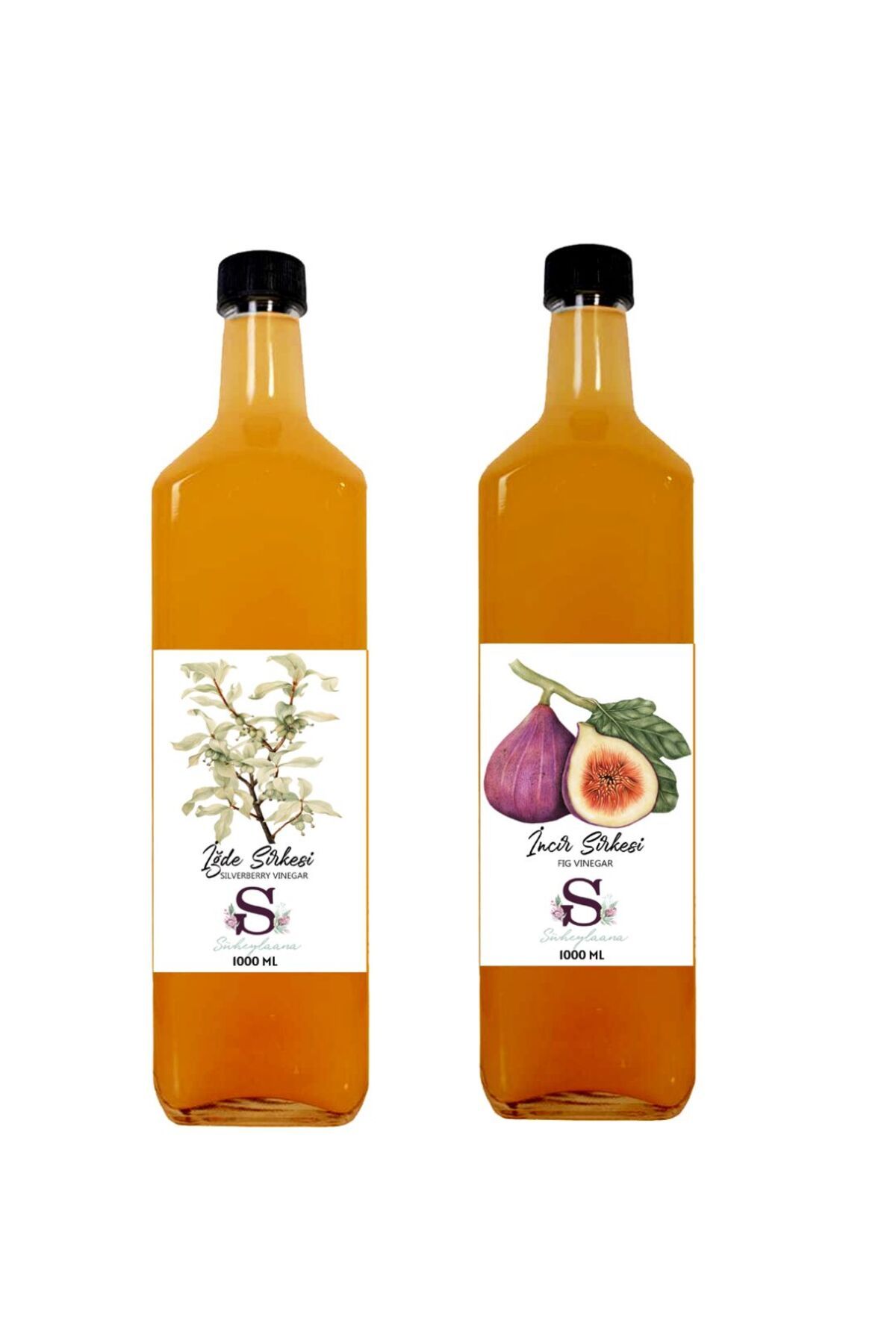 Doğal İğde Sirkesi 1000 ml ve İncir Sirkesi 1000 ml
