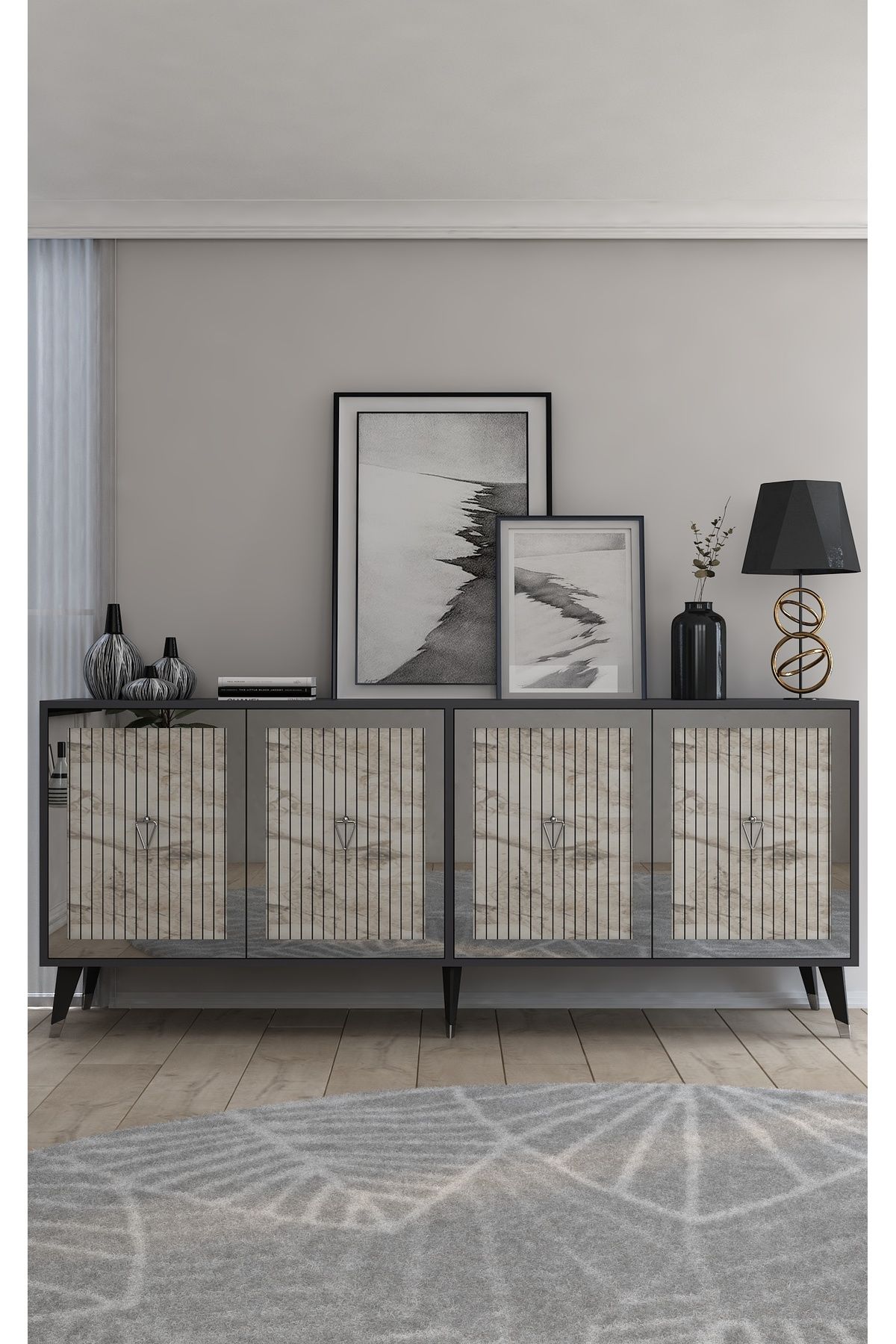 DemonteHome BENNERDH (KX180) KONSOL ANTRASİT-EFESMERMER-GÜMÜŞ