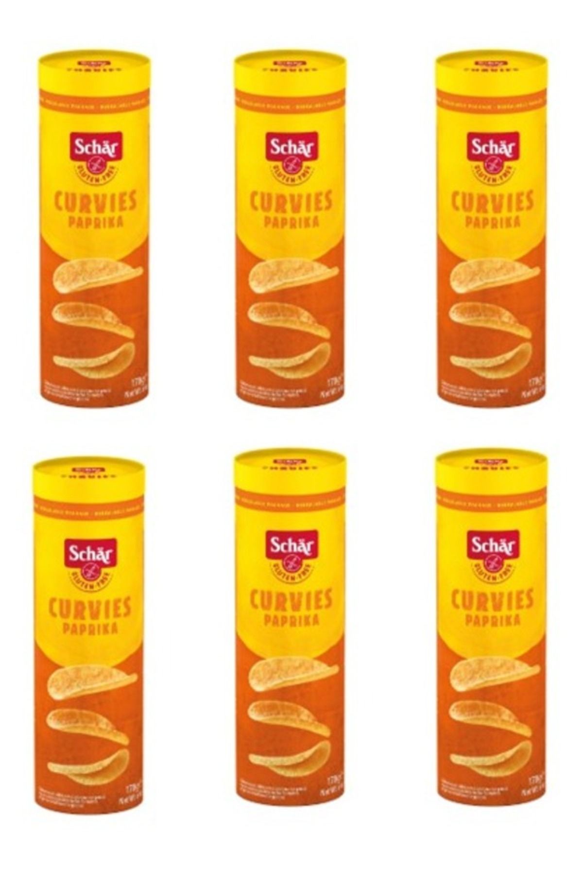 Schar Glutensiz Patates Cipsi Curvies Paprika 170 G 6 Lı Paket