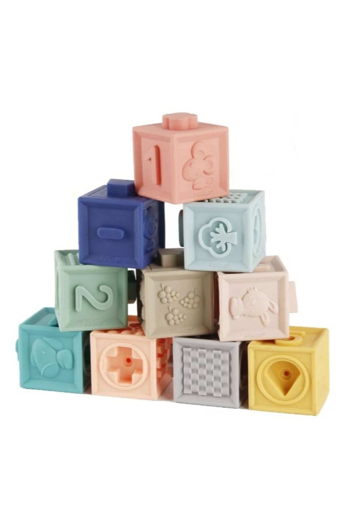 Empria-Set Of 12 Silicone Building Blocks, Colorful Educational Toy, , Numbers And Shapes 7