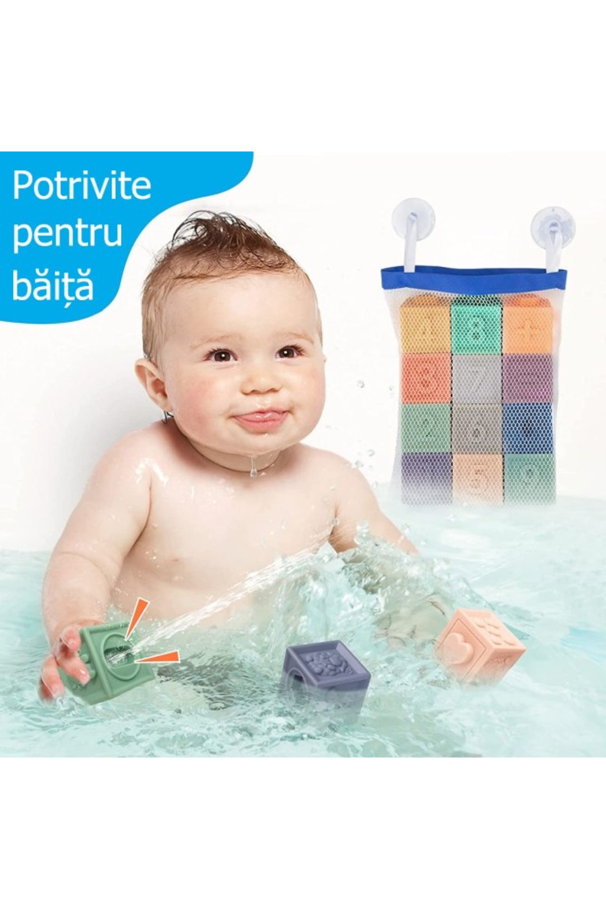 Empria-Set Of 12 Silicone Building Blocks, Colorful Educational Toy, , Numbers And Shapes 15