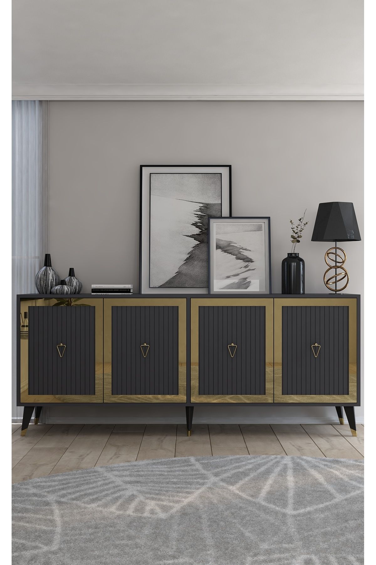 DemonteHome BENNERDH (KX180) KONSOL ANTRASİT-GÜMÜŞ