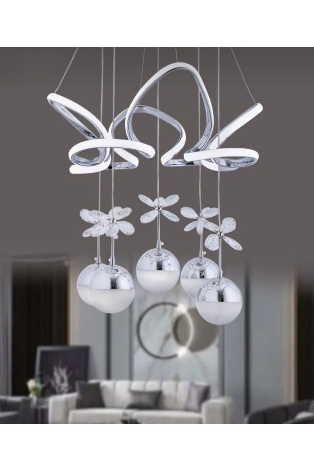 LEDEVİM Led Avize Kral Tacı 5 Top 3 Renk