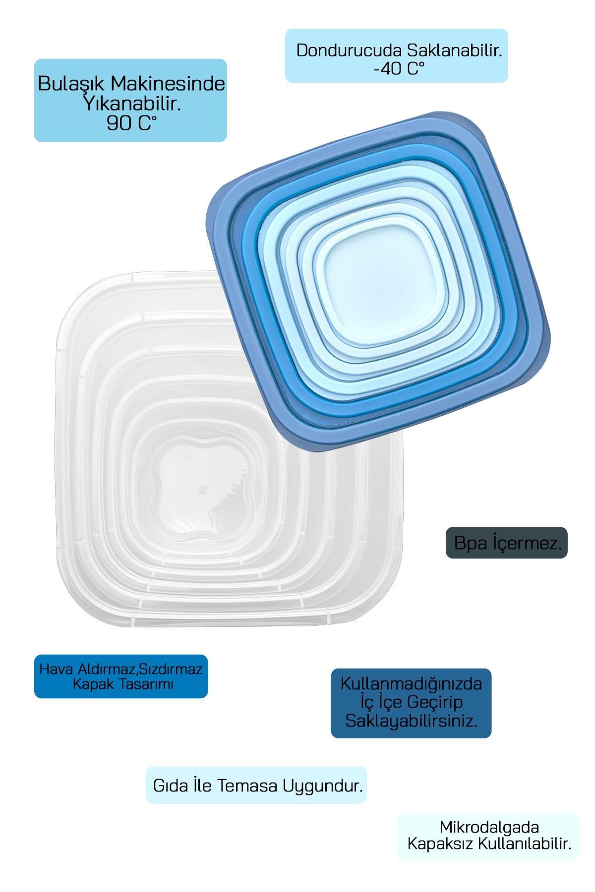 HOMENIVA-6 Size Square Storage Container Set - Storage Container Suitable for Microwave and Deep Freezer 3