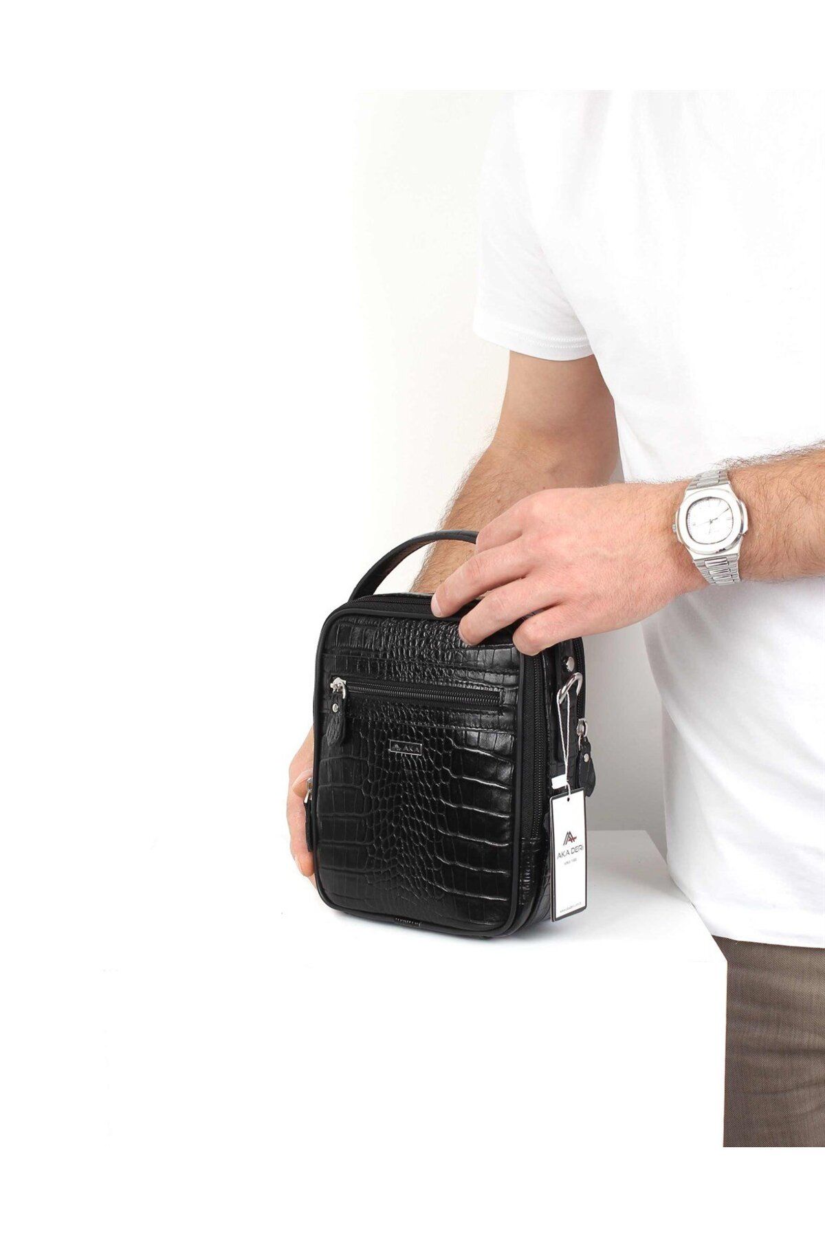 Aka-Leather Black Hand and Shoulder Bag 347 12 2