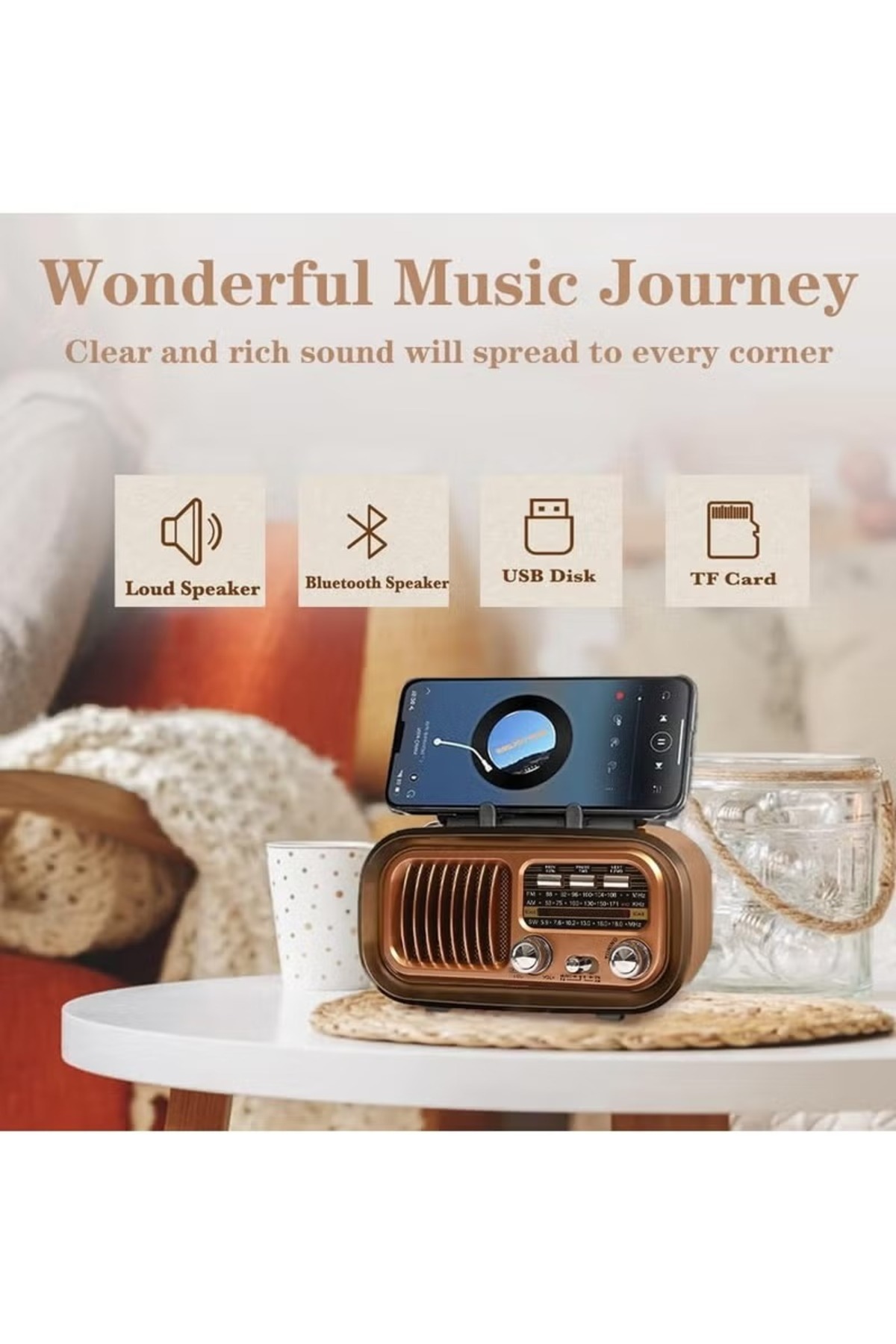 Denx-راديو محمول AM FM ترانزستور بأفضل صوت، يعمل بالطاقة الشمسية/البطارية DX2449 3