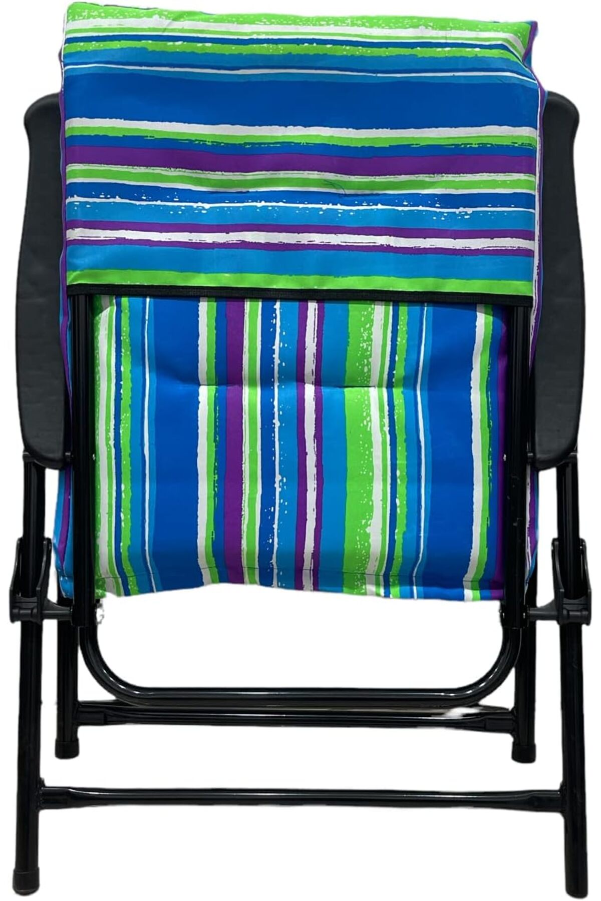 كرسي تخييم فاخر قابل للطي مع دعم للظهر وإطار معدني، مناسب للمساحات الخارجية، متعدد الاستخدامات