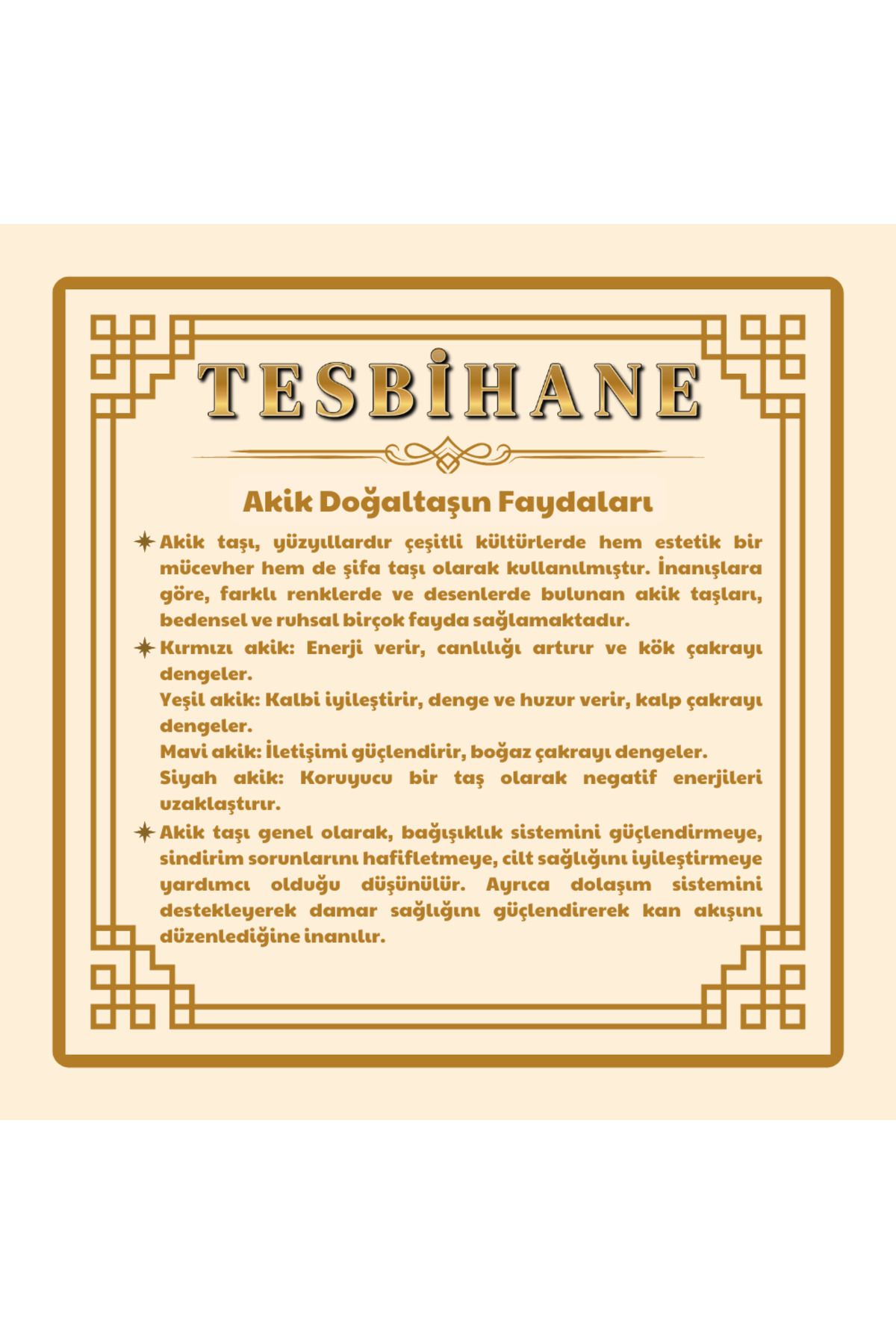 Tesbihane-مسبحة من الحجر الطبيعي من العقيق الأخضر المقاوم للتشويه ومزينة بشرابة معدنية 4