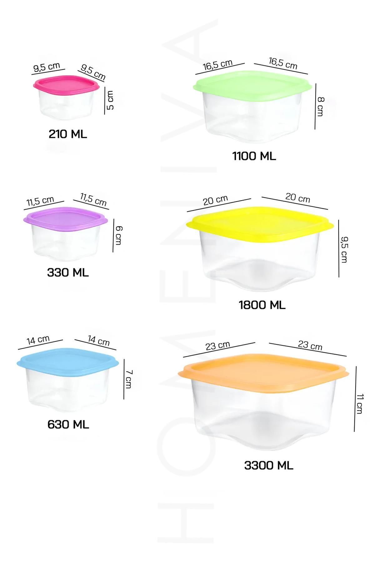 HOMENIVA-6 Size Square Storage Container Set - Storage Container Suitable for Microwave and Deep Freezer 5