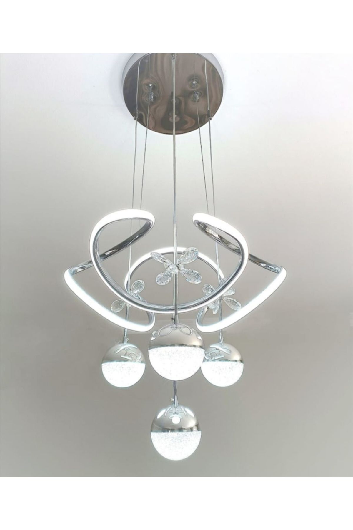 LEDEVİM Led Avize 3'lü Halozen 4 Top