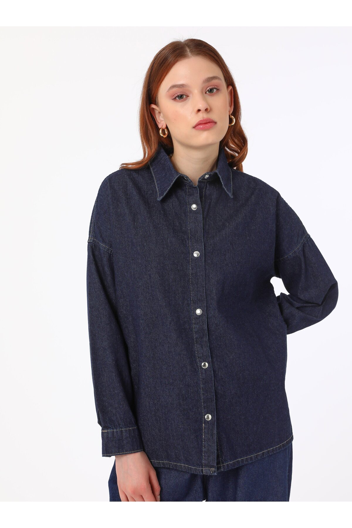 Benin-Denim Blouse / Shirt - Navy Blue - Benin Exclusive 6