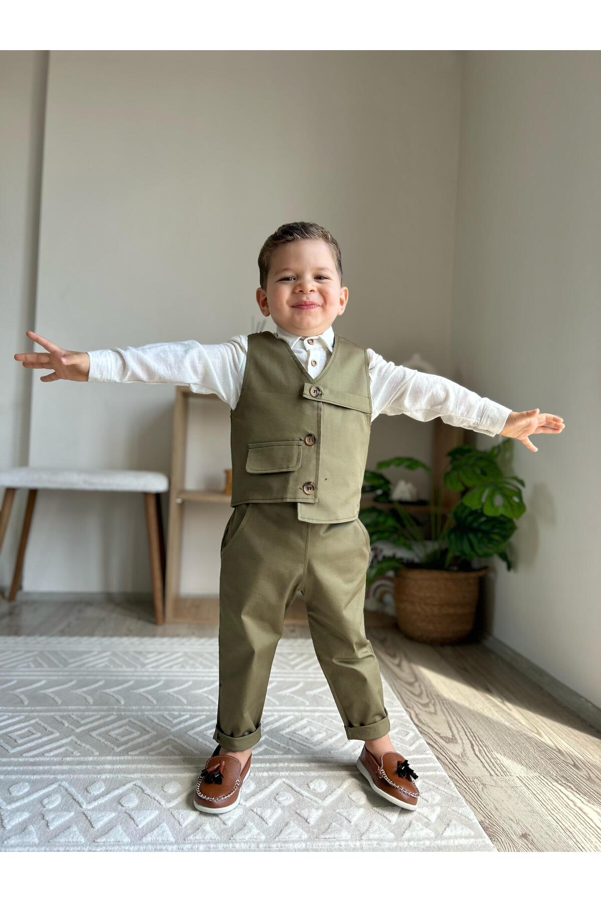 favorimkids Yeni Yeşil 3 lü Bebek Çocuk Takım 1-6 YAŞ fotoğrafı 6 (önizleme)