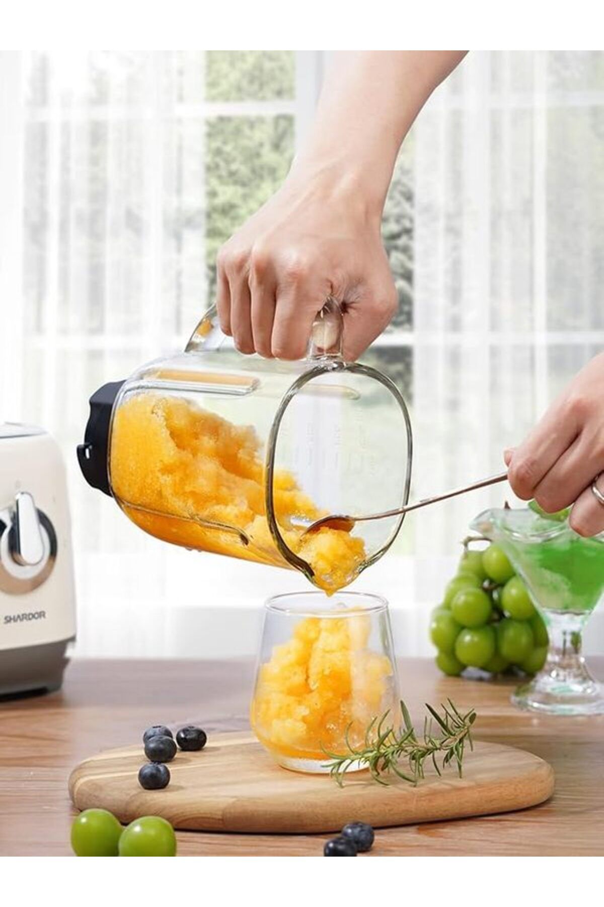 SHARDOR-700W Blender Smoothie Maker, 2 Speed and Pulse Ice Crushing for Milkshake, Juice,1L Glass Jug 3