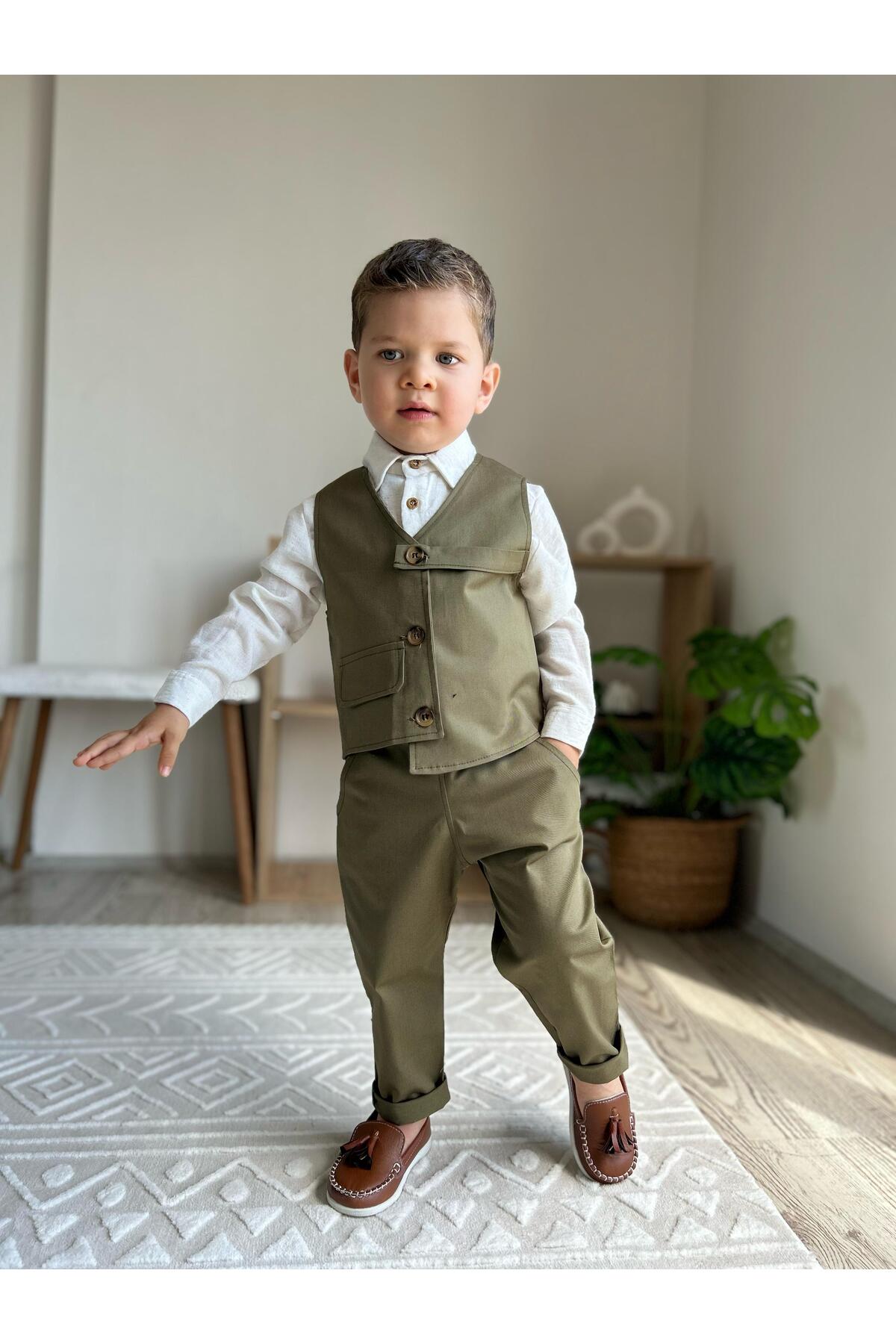 favorimkids Yeni Yeşil 3 lü Bebek Çocuk Takım 1-6 YAŞ fotoğrafı 5 (önizleme)