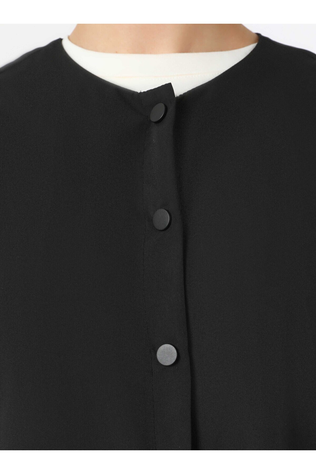Refka-Snap Detailed Cap / Top Coat - Black - Refka 7