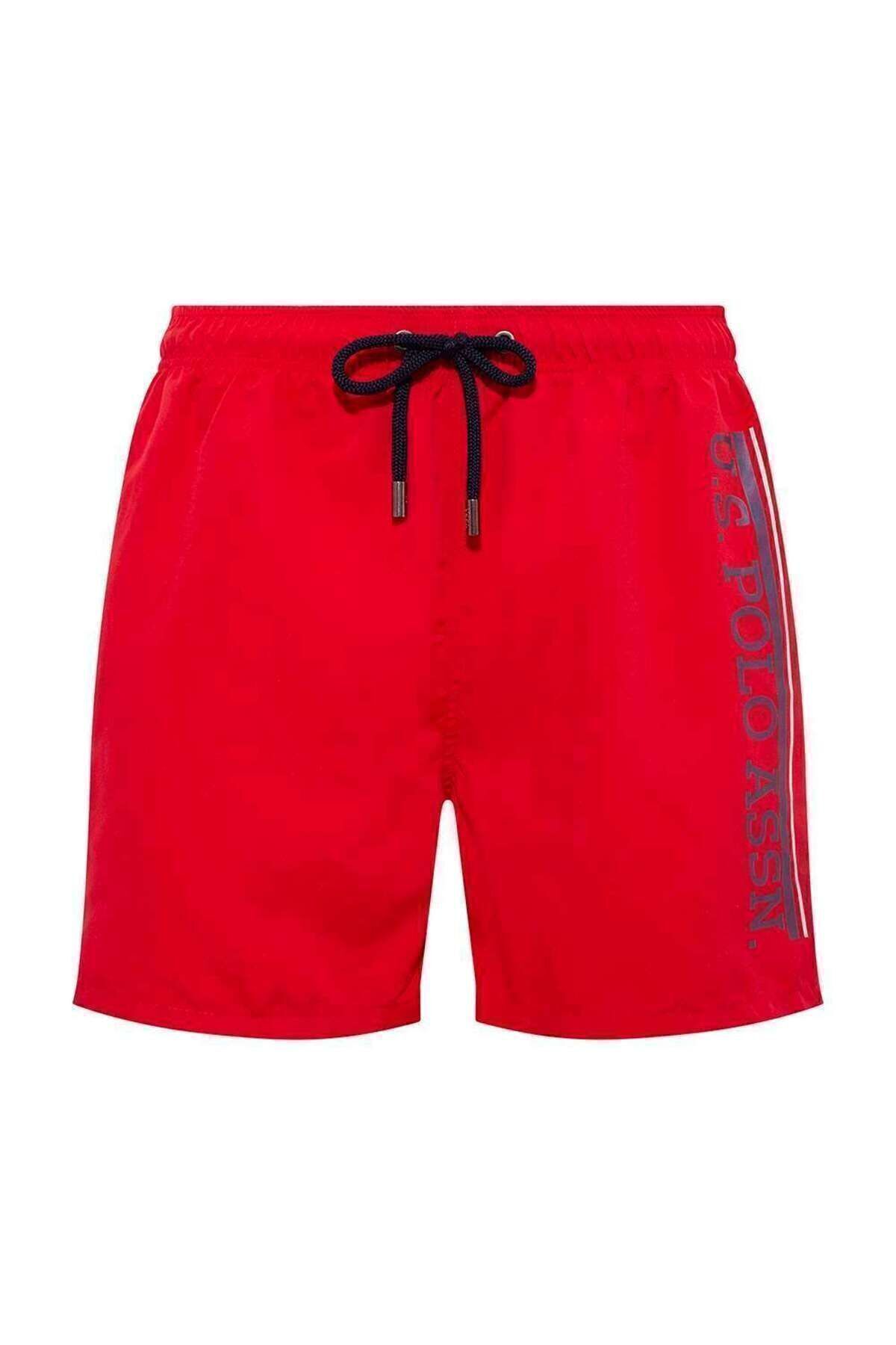 U.S. Polo Assn.-U.S. Polo Assn. Sea Shorts Men's Medium Length Red - Red 3