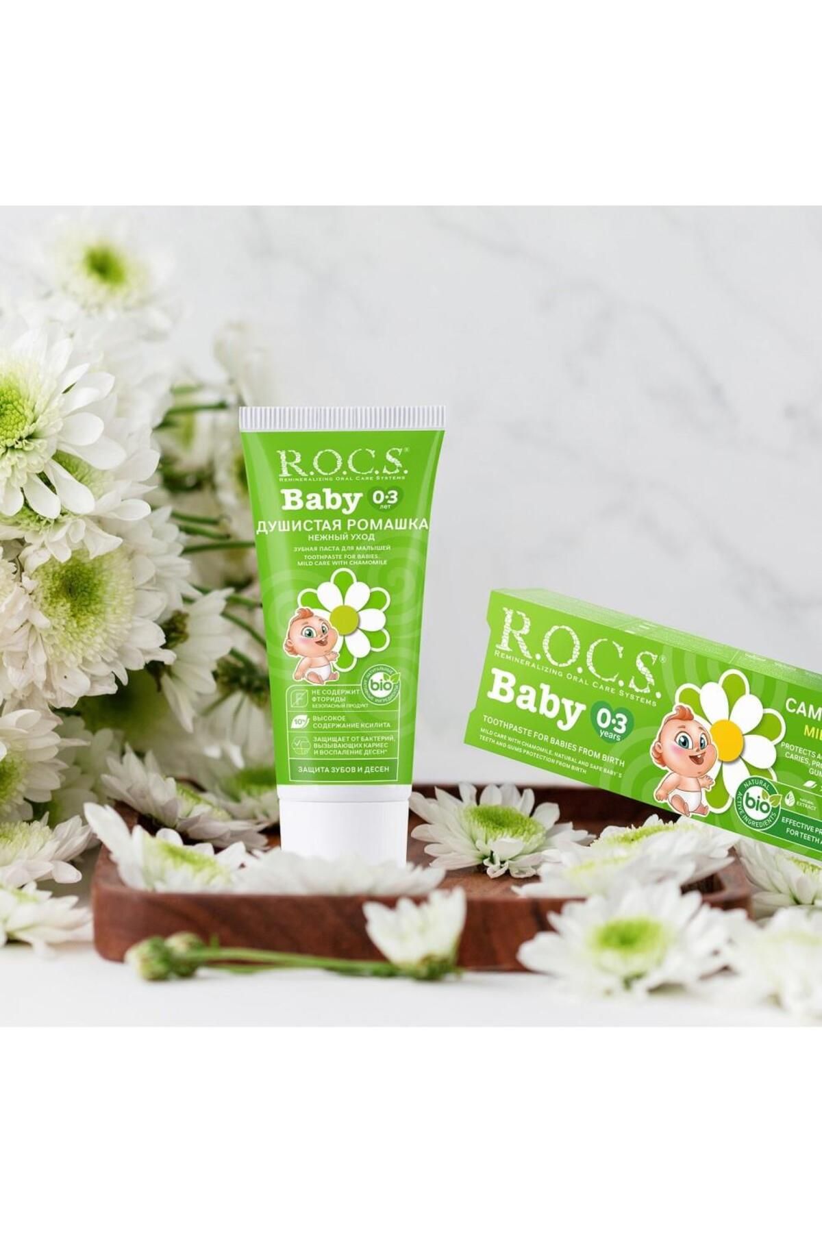 R.O.C.S.-Baby 0-3 Years Old Toothpaste 35 ml / Chamomile Extract Swallowable Toothpaste (2 Pcs) 2