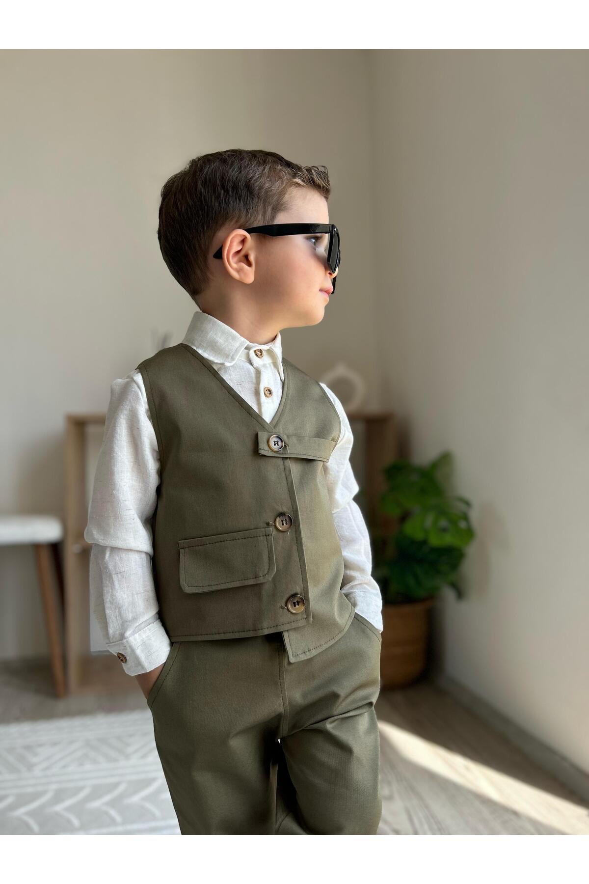 favorimkids Yeni Yeşil 3 lü Bebek Çocuk Takım 1-6 YAŞ fotoğrafı 3 (önizleme)