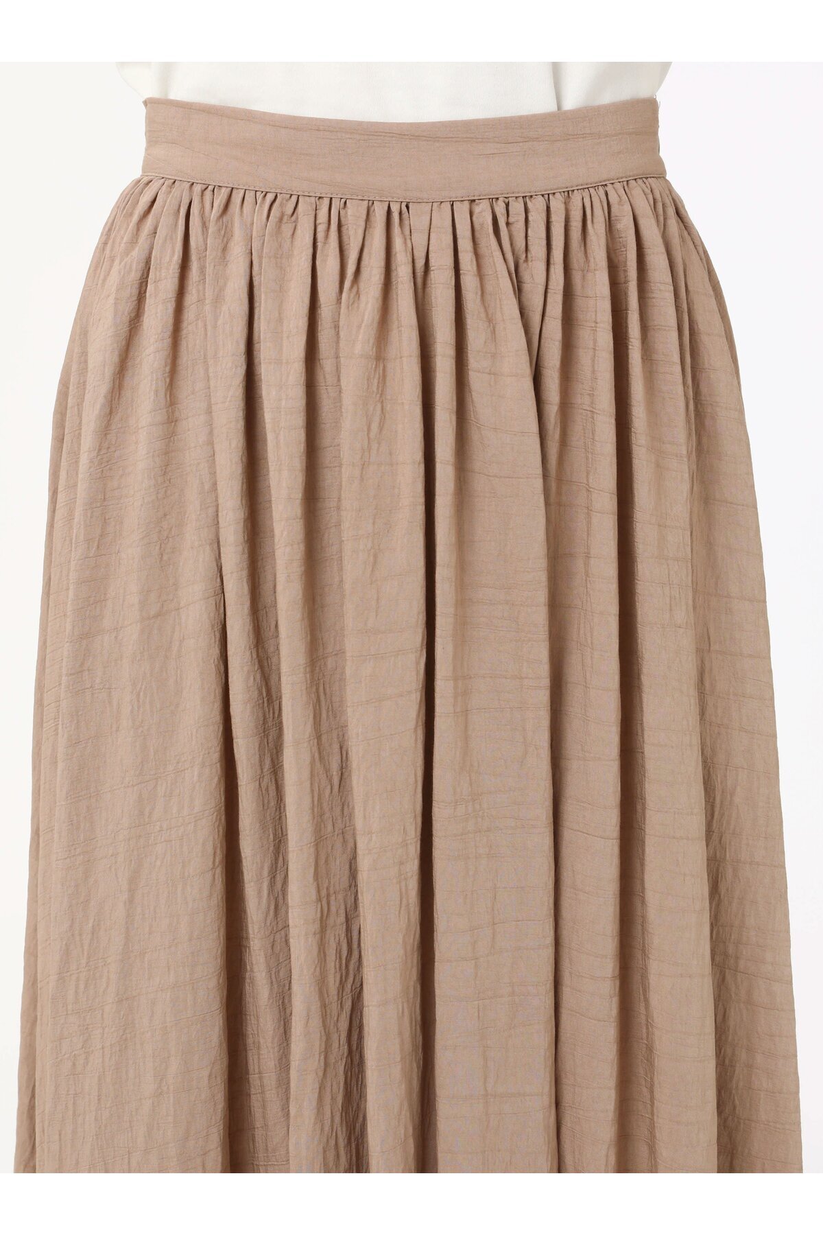 Benin-Gathered Flared Skirt - Beige - Benin 5