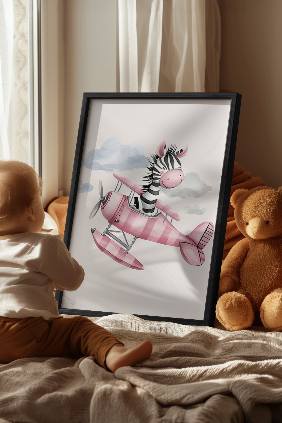 Basquiart Çocuk Odası, Bebek Odası Siyah Çerçeveli Poster, Tablo No:41