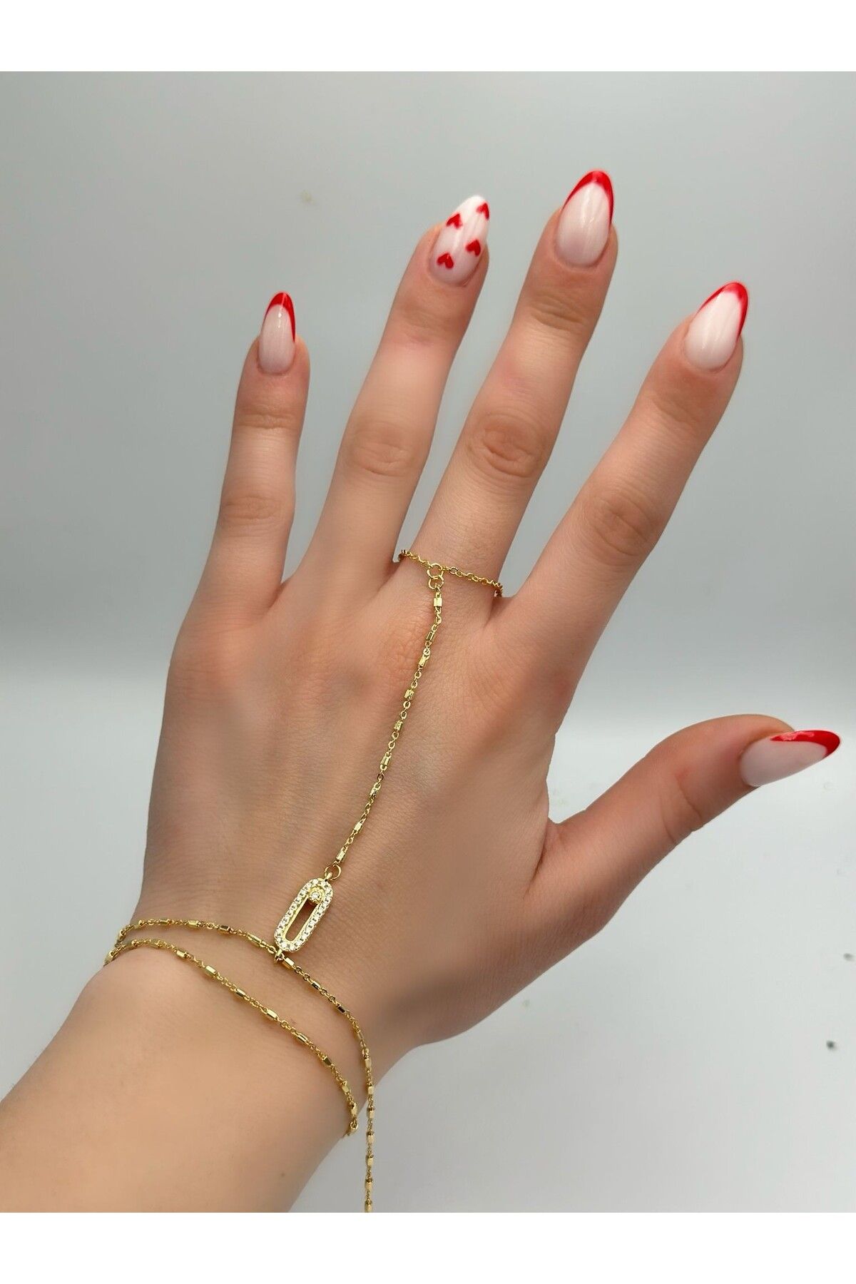 MyladyAccessoriess Zirkon Taş Detaylı Oval Kesim Çelik Şahmeran
