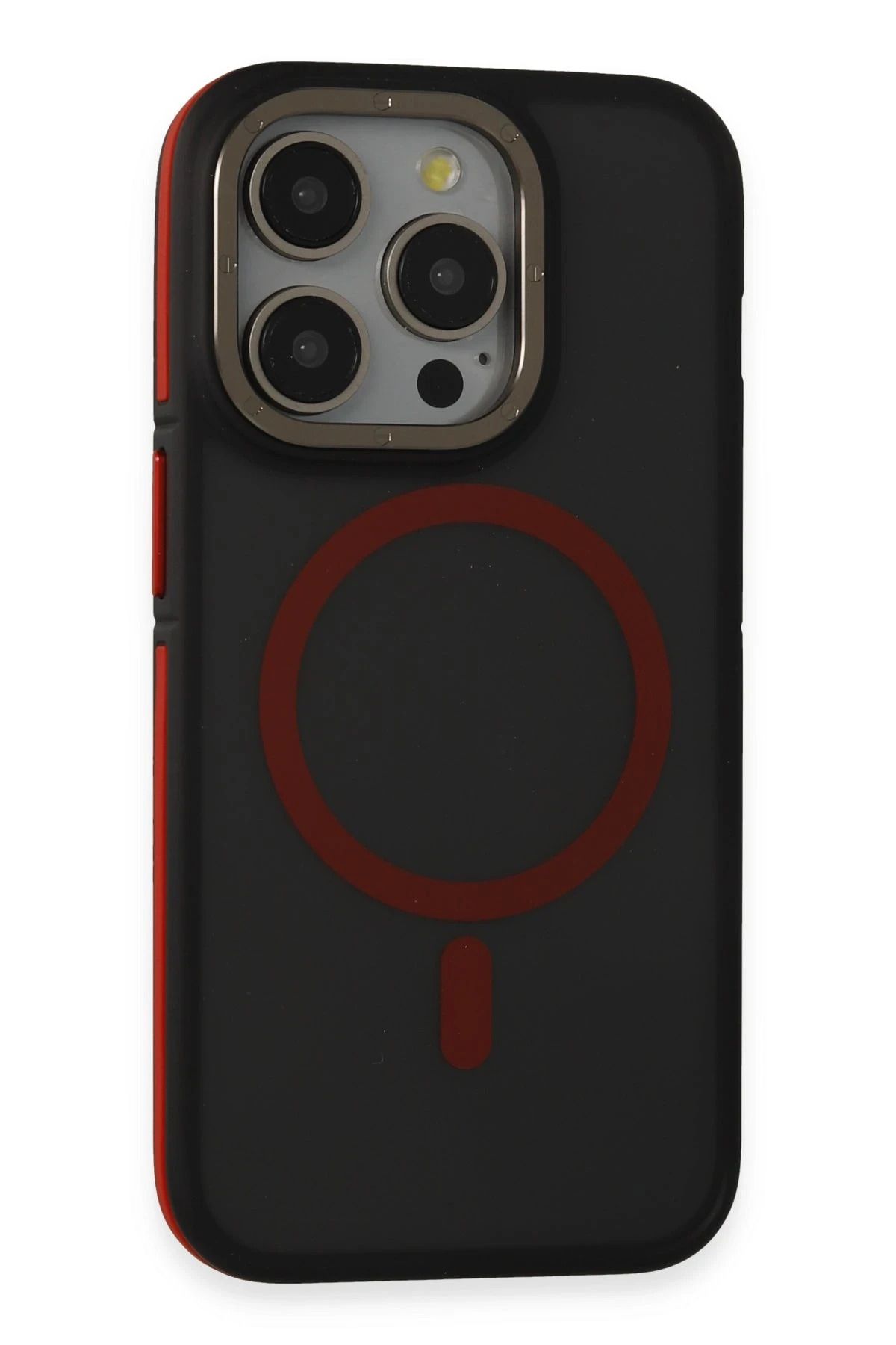 Joko iPhone 15 Pro Max Rocky Magsafe Kapak - Siyah-Kırmızı DSDRN