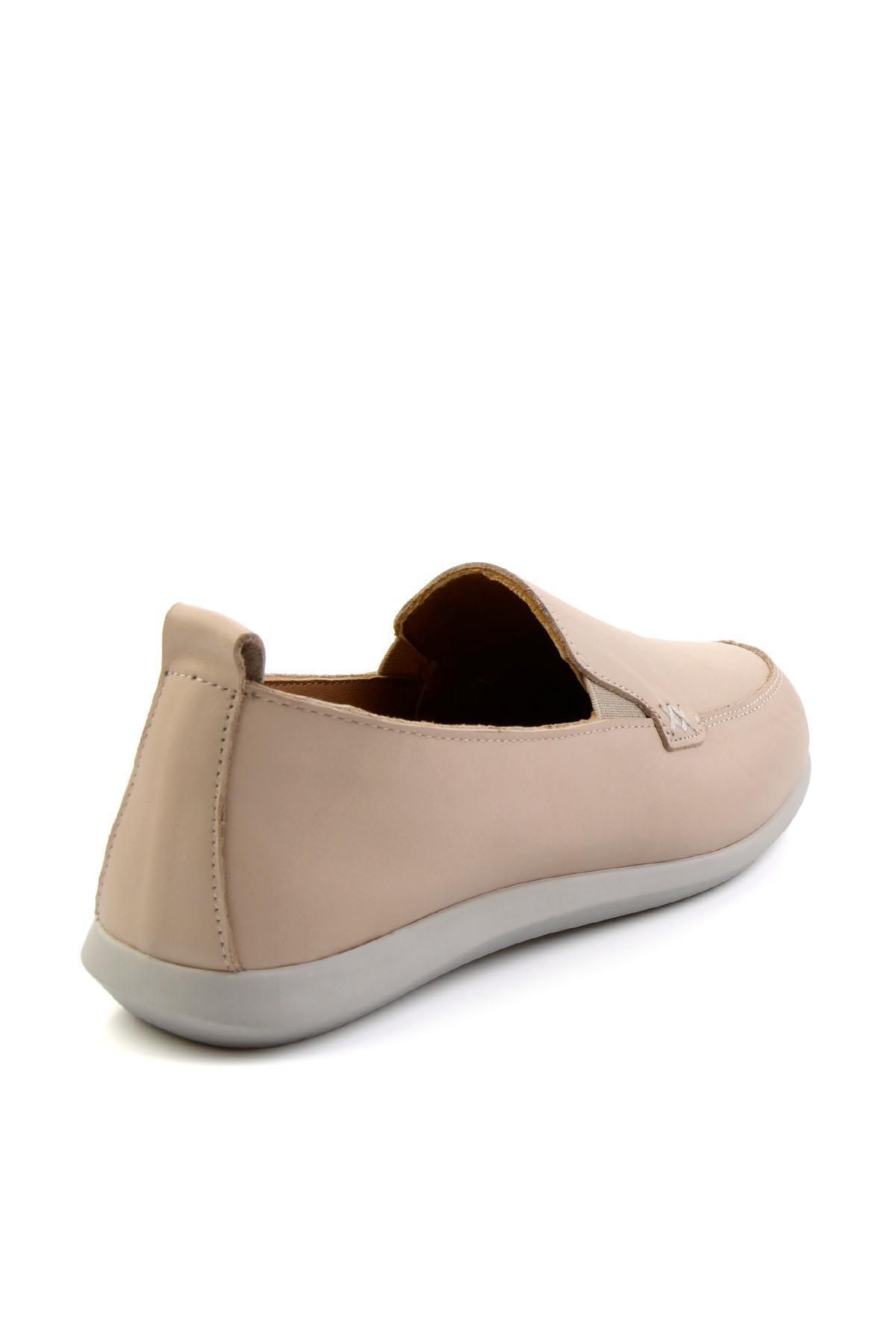 Bambi-Beige Leather Women's Casual Shoes K 01331041703 3