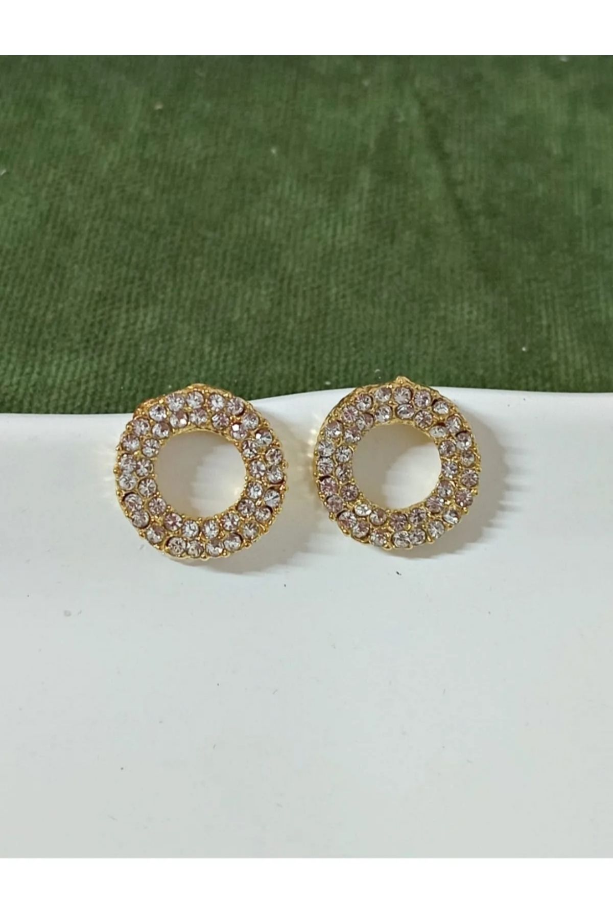 Wens Kadın Gold Minimal Zirkon Taşlı Küpe