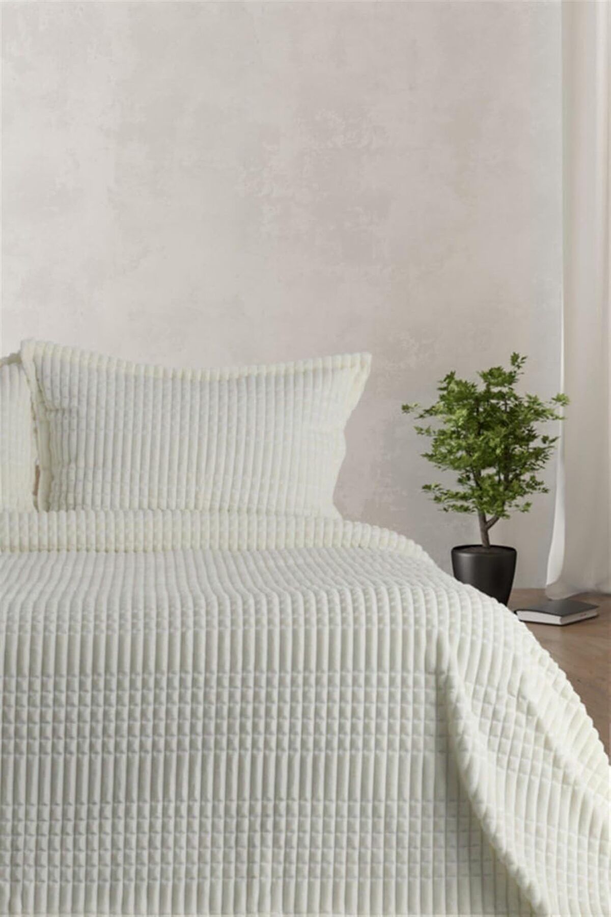 STOREMAX Sbl Line 3 Parça Battaniye Seti - Ekru SBLShp 1064356