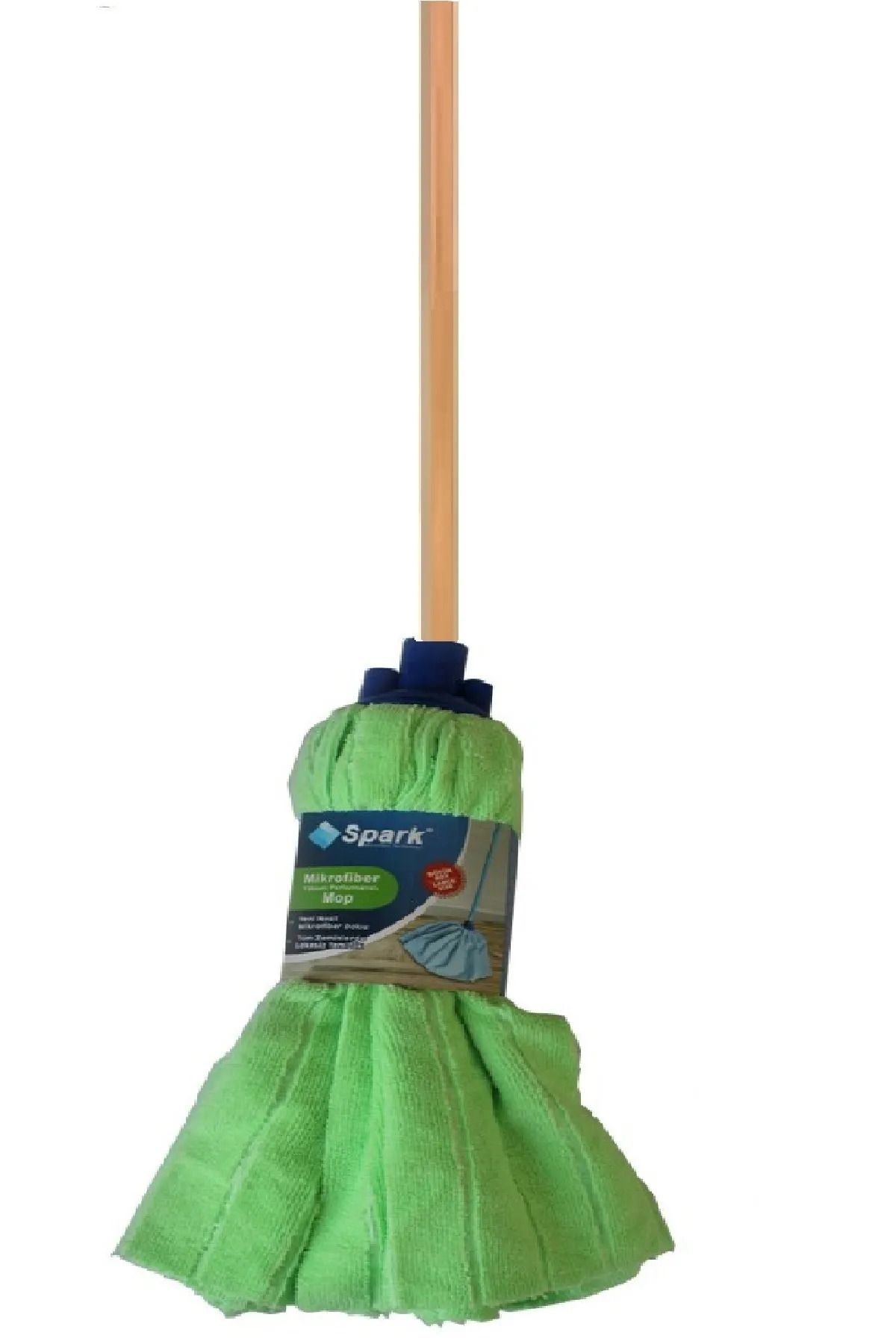 Spark Havlu Paspas Mop Large Ucu Ve Ahşap Sapı Takım Yeşil