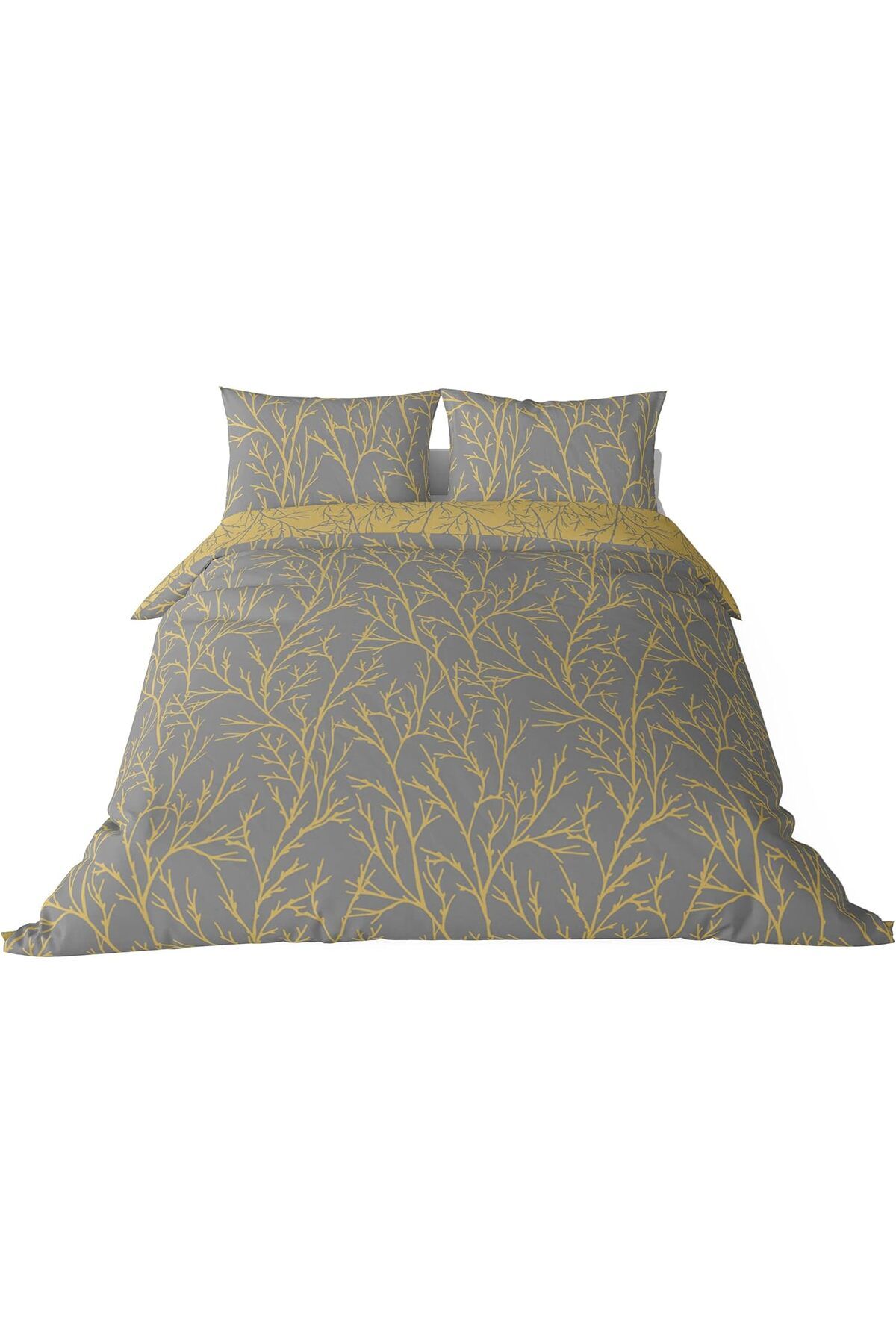 STOREMAX OZN King Size Saten Nevresim Seti Sarı OZNstre 1094633