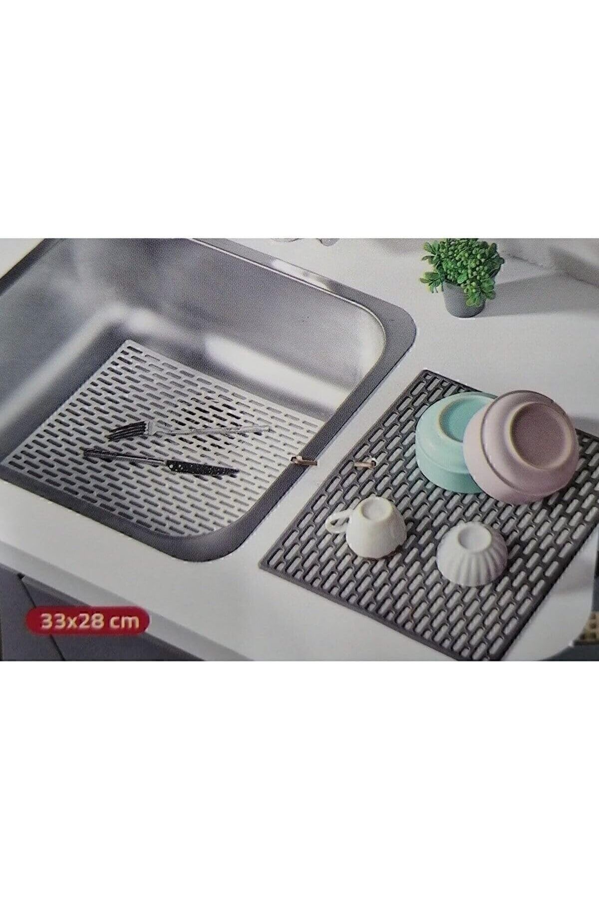 STOREMAX Sbl Dikdörtgen Silikon Lavabo Buzluk Matı 33X28 Cm ANTRASİT Renk 1 Adet Isglvb112 SBLShp 1064356