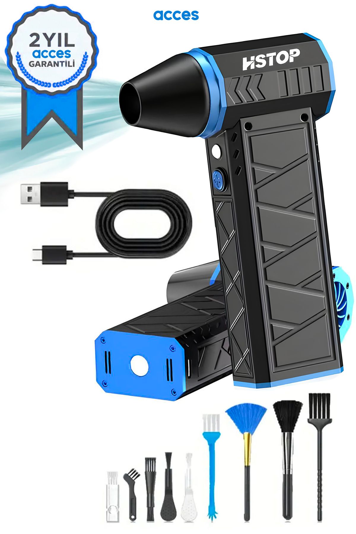 Ay&tel kids wear collections Jet Fanı Kamp Fanı Turbo Şiddetli Fan 130.000 Rpm 8 Fırçalı Yüksek Hızlı Araç Mangal Fan 4 Kademeli