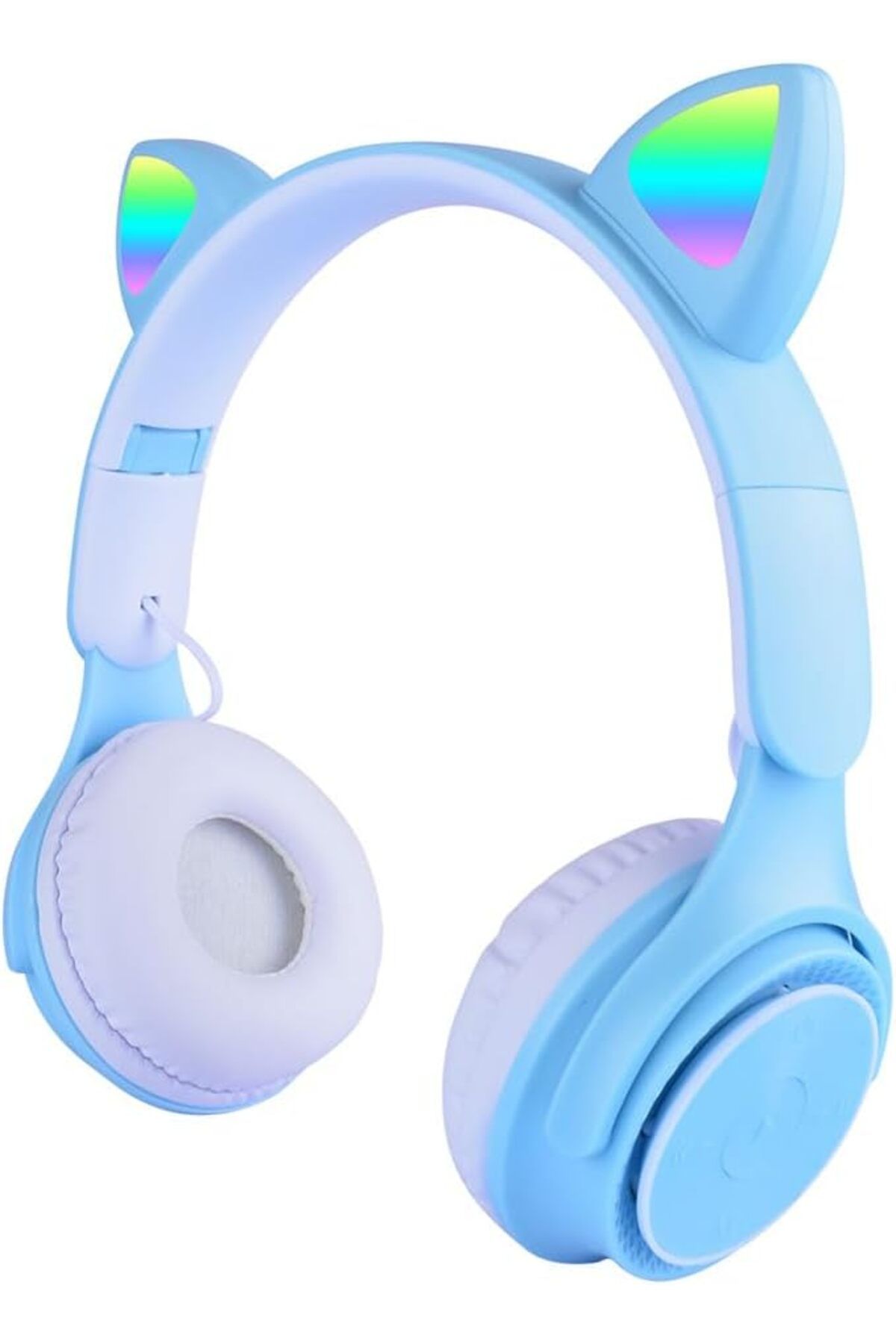 Mu Art Ahşap Mrt M6 Pro Cat RGB Led Işıklı Kedi Kulağı Band Tasarımlı Ayarlanabilir ve Katlanabilir Kulak