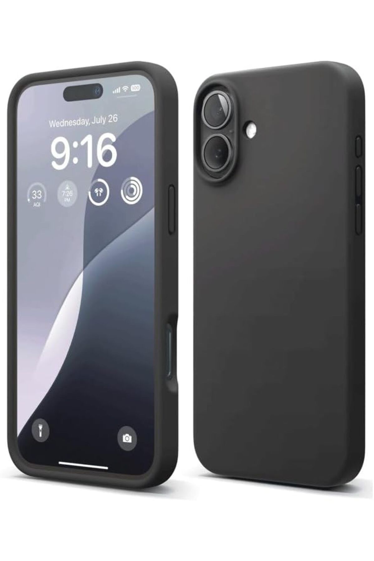 STOREMAX GİYİM & AKSESUAR iPhone 16 (6.1) inç ile uyumlu İçi Kadife Lansman Silikon Kılıf Full Ka