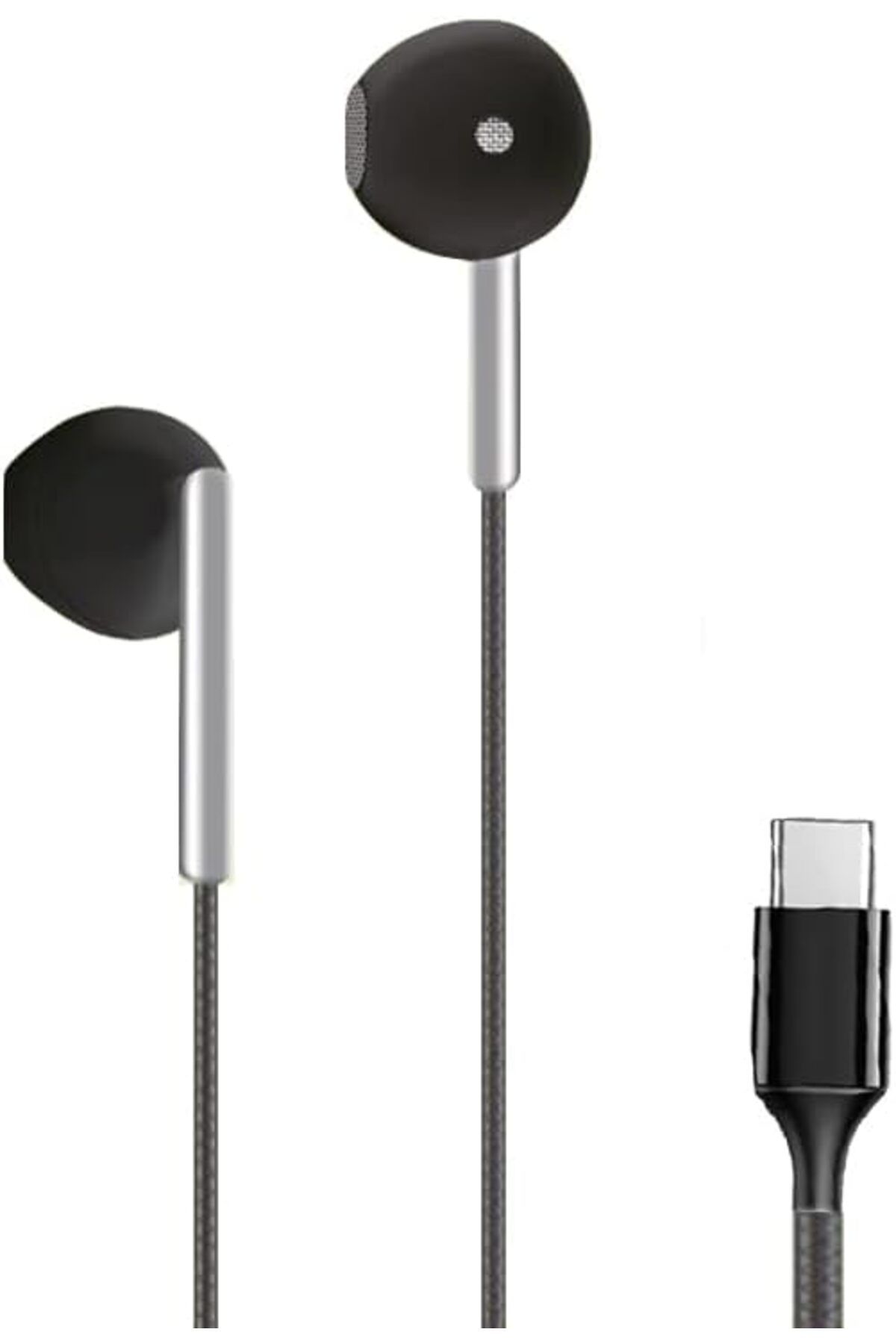Mu Art Ahşap Mrt H46 Type-C Stereo Kulak İçi Kablolu Kulaklık Siyah Art 871301