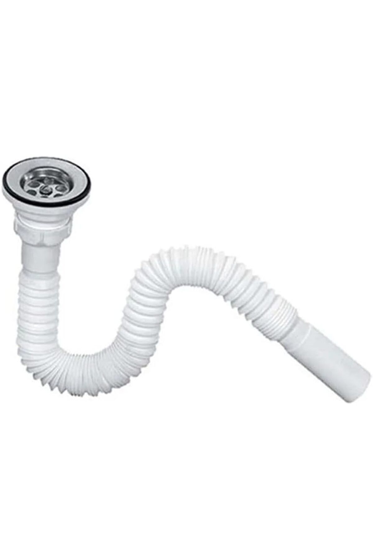 STOREMAX Lavabo Gider Hortumu/Körüklü Lavabo Sifonu/Eviye Gider Borusu (Paslanmaz Çelik Süzgeçli