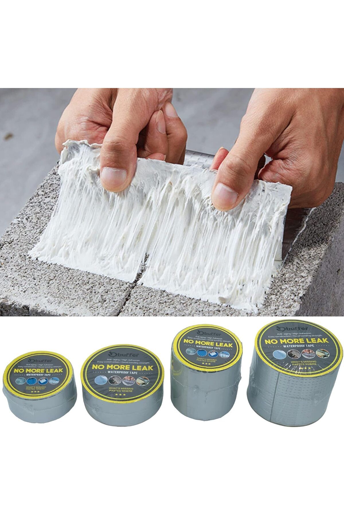 Mu Art Ahşap Mrt Metre x 10 cm Alüminyum Su Geçirmez Bant,Sızdırmazlık Bandı, Güçlendirilmiş Çamur Bant
