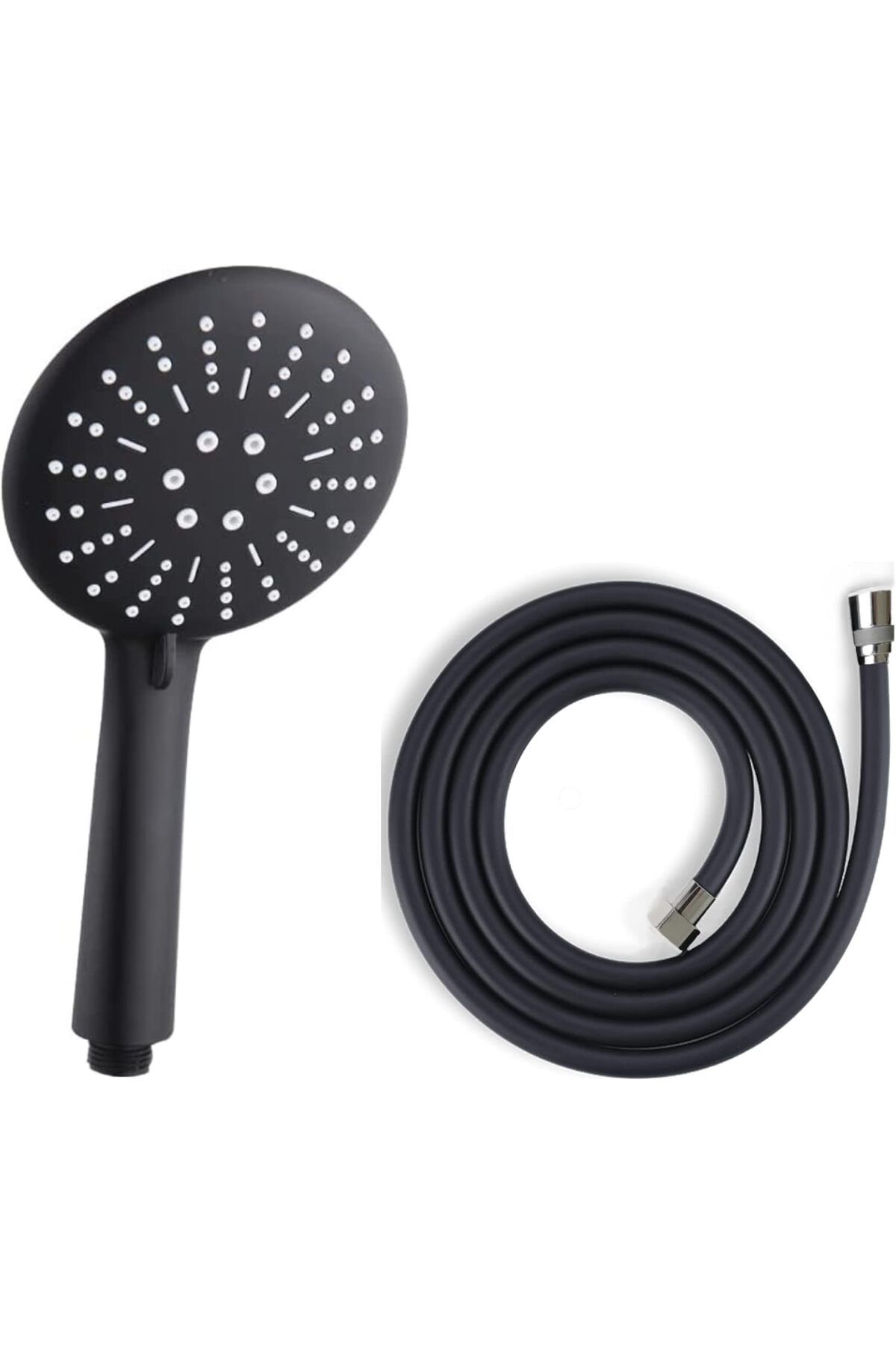 STOREMAX OZN Matte Black Lüks Duş Seti - 3 Farklı Püskürtmeli Full Mat Siyah Kaplama El Duşu + 150 cm S