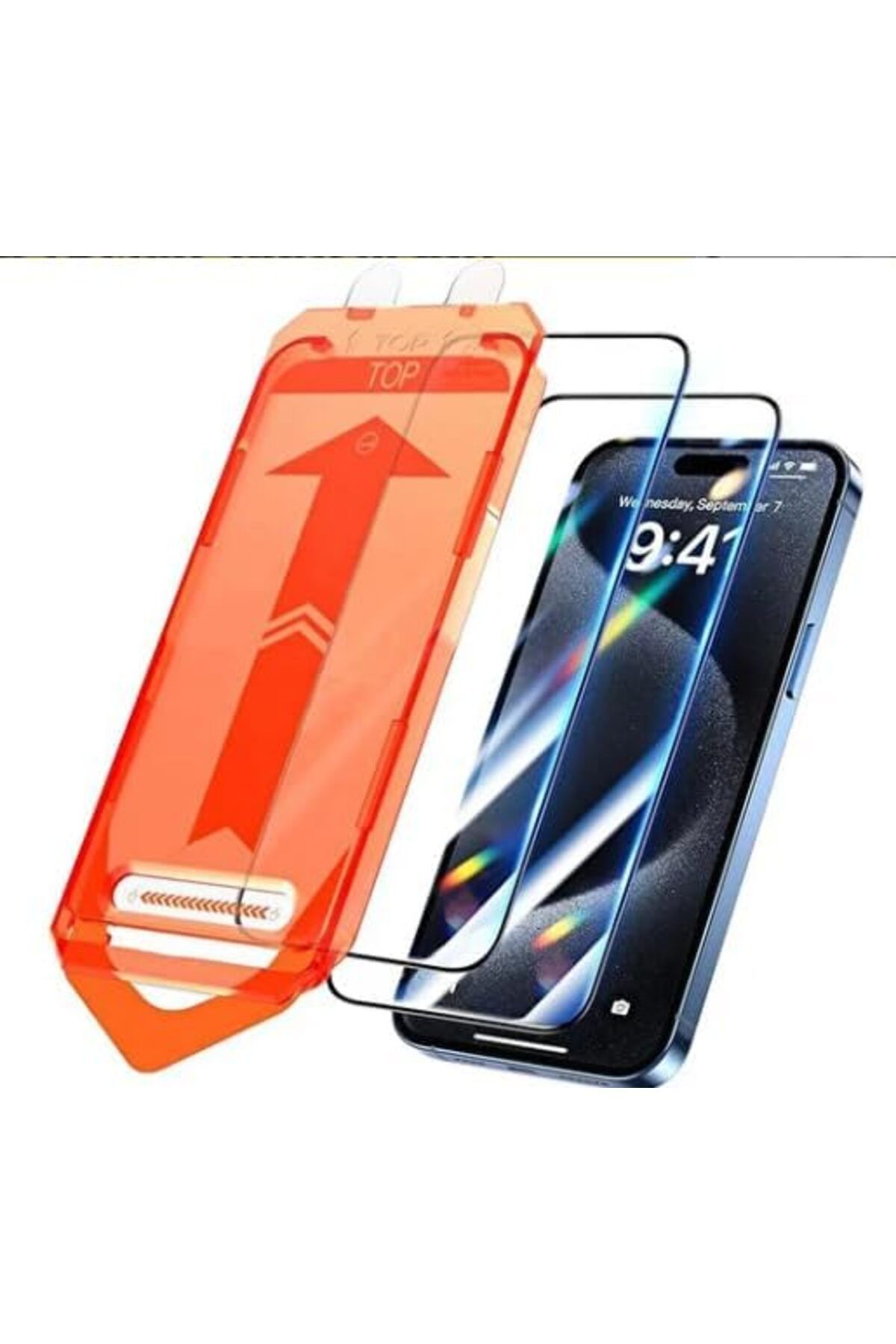 STOREMAX OZN iPhone 15 Pro Max Ekran Koruyucu Tam Kaplayan Cam Otomatik Hizalamalı Toz Önleyici Ekran Koruy