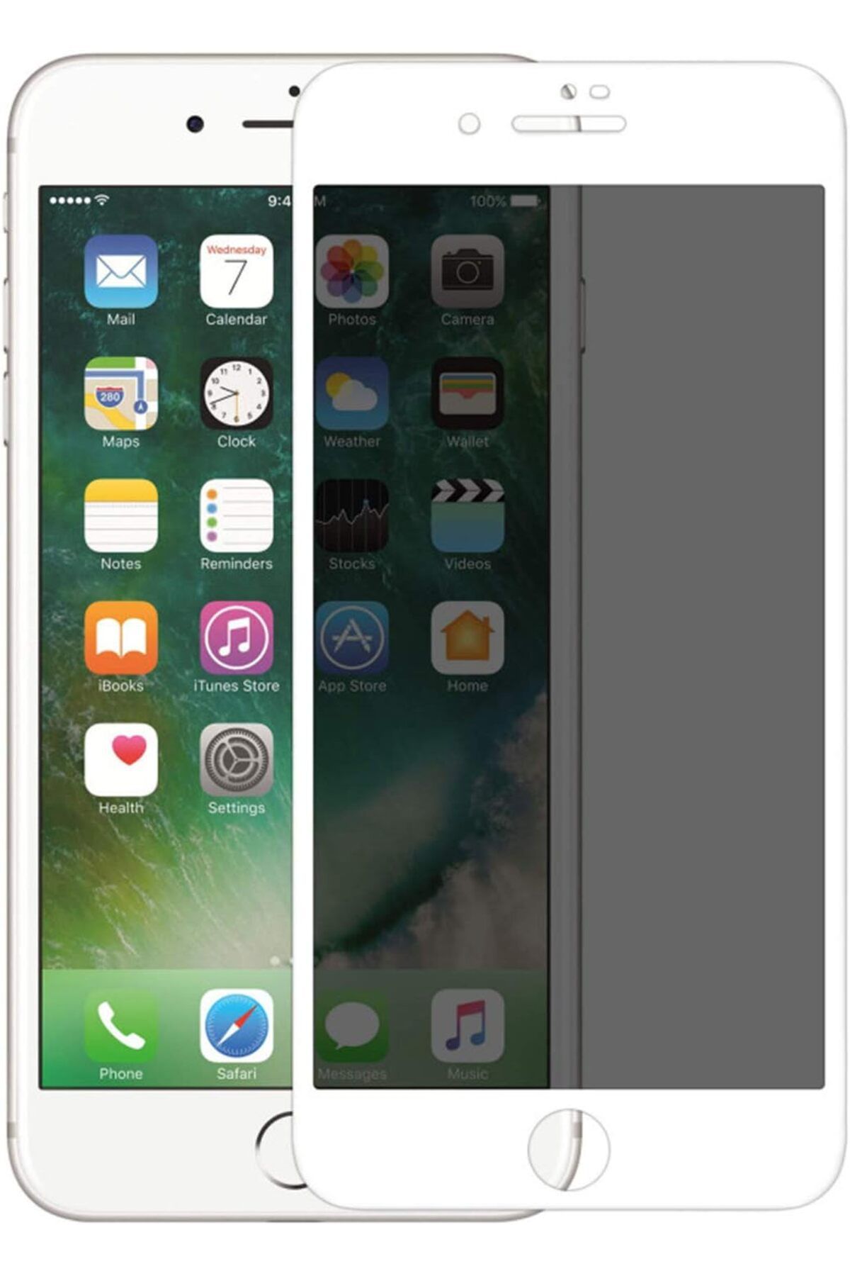 STOREMAX OZN iPhone 7 Plus Privacy 5D Gizlilik Filtreli Cam Ekran Koruyucu Beyaz OZNstre 1094633