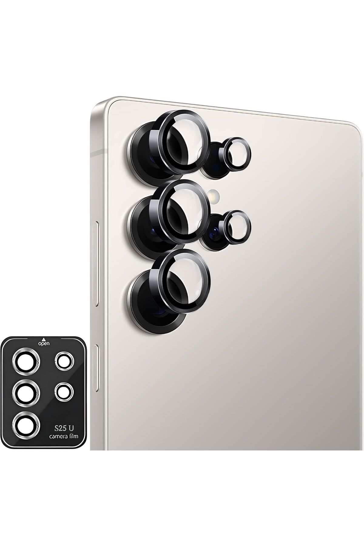 Mu Art Ahşap Mrt Galaxy S25 Ultra için Otomatik Hizalama Aparatlı Kamera Lens Koruyucu 9h Sertliğinde Görünt