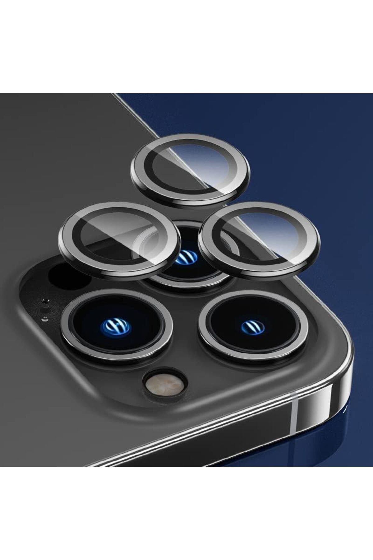 STOREMAX OZN iphone 15 pro / 15 pro max siyah için kamera lens koruyucu çizilmez HD görüntü bozmaz metal